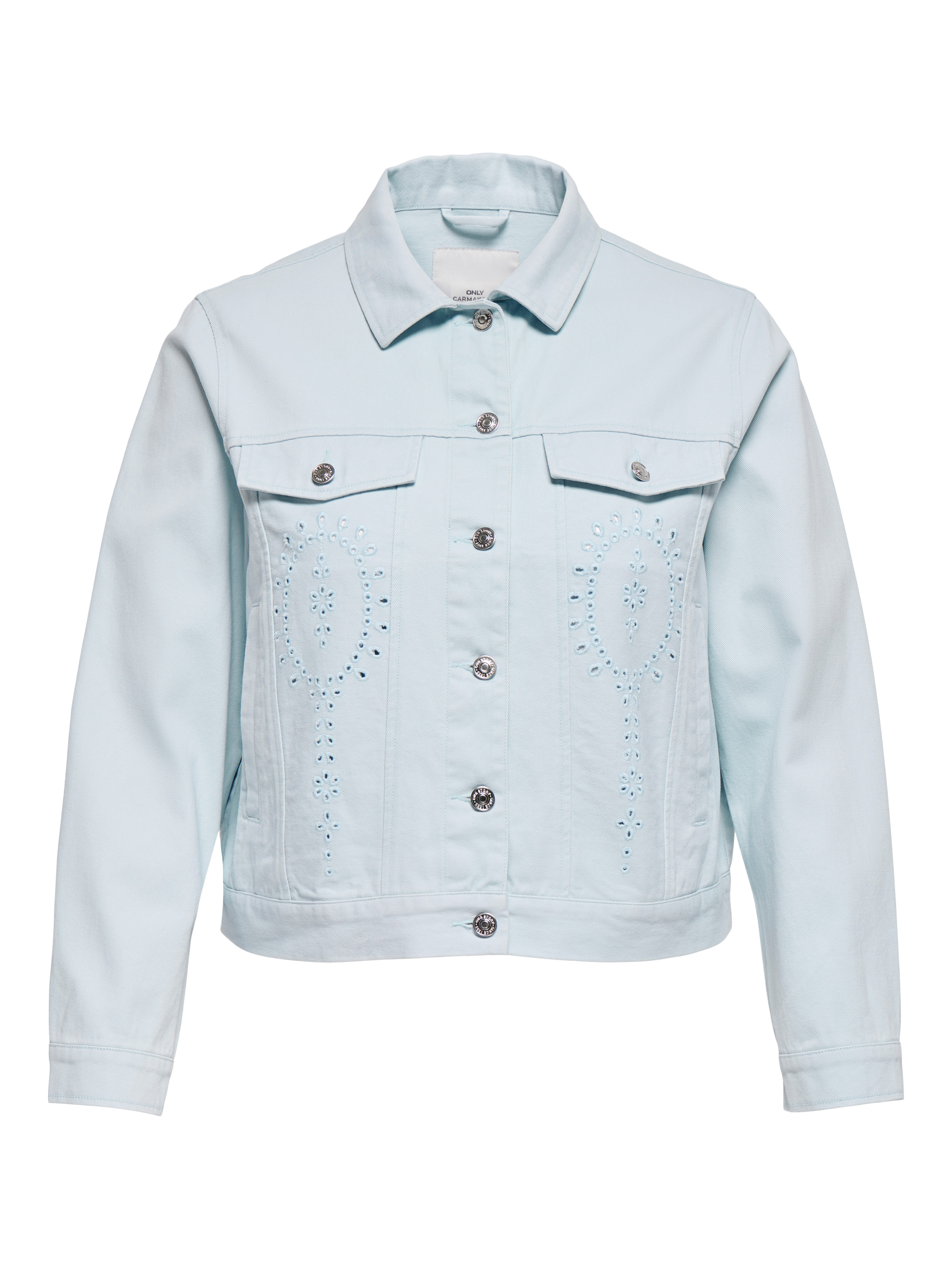 ONLY CARMAKOMA Jeansjacke CARELSA CROCHET DENIM JACKET OTW mit Stickerei Detail – Bild 5 von 5