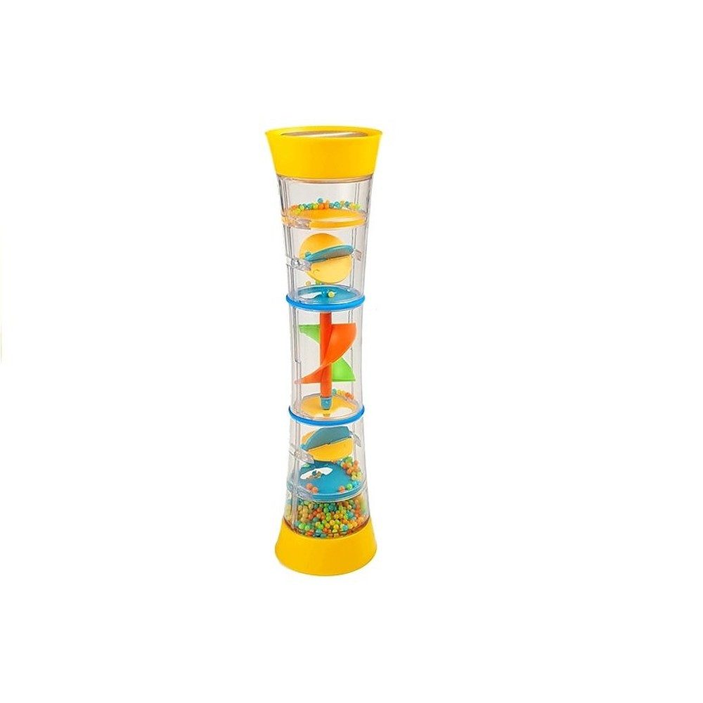 LEAN TOYS Rassel Regenmacher Babyspielzeug Klangsäule (Spar-Set, 1-tlg), Regengeräusch, bunte Perlen, Spiralbahn