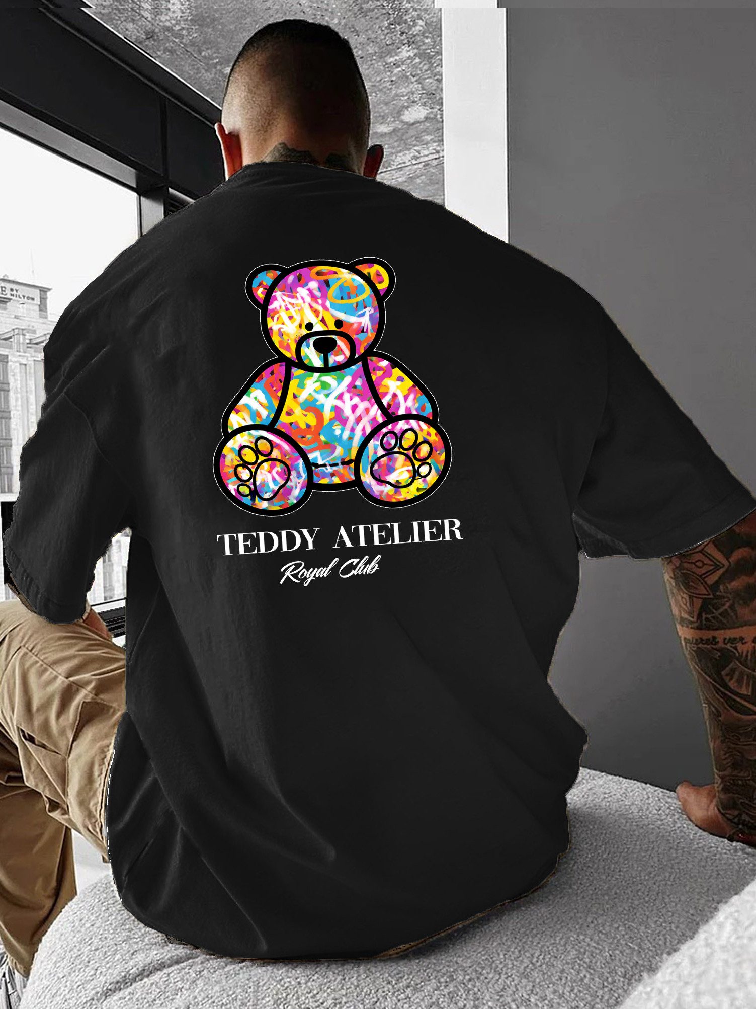 RMK T-Shirt Herren Shirt Rundhals Sommer Basic "Teddy Atelier" aus Baumwolle
