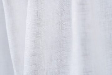 Vorhang Vorhang 100% Leinen unifarben 130 x 260 cm handgefertigt, Indradanush, verdeckte Schlaufen (1 St), halbtransparent, Store, hinterlegte Schlaufen, Vorhangschal, geeignet für Gardinenstangen