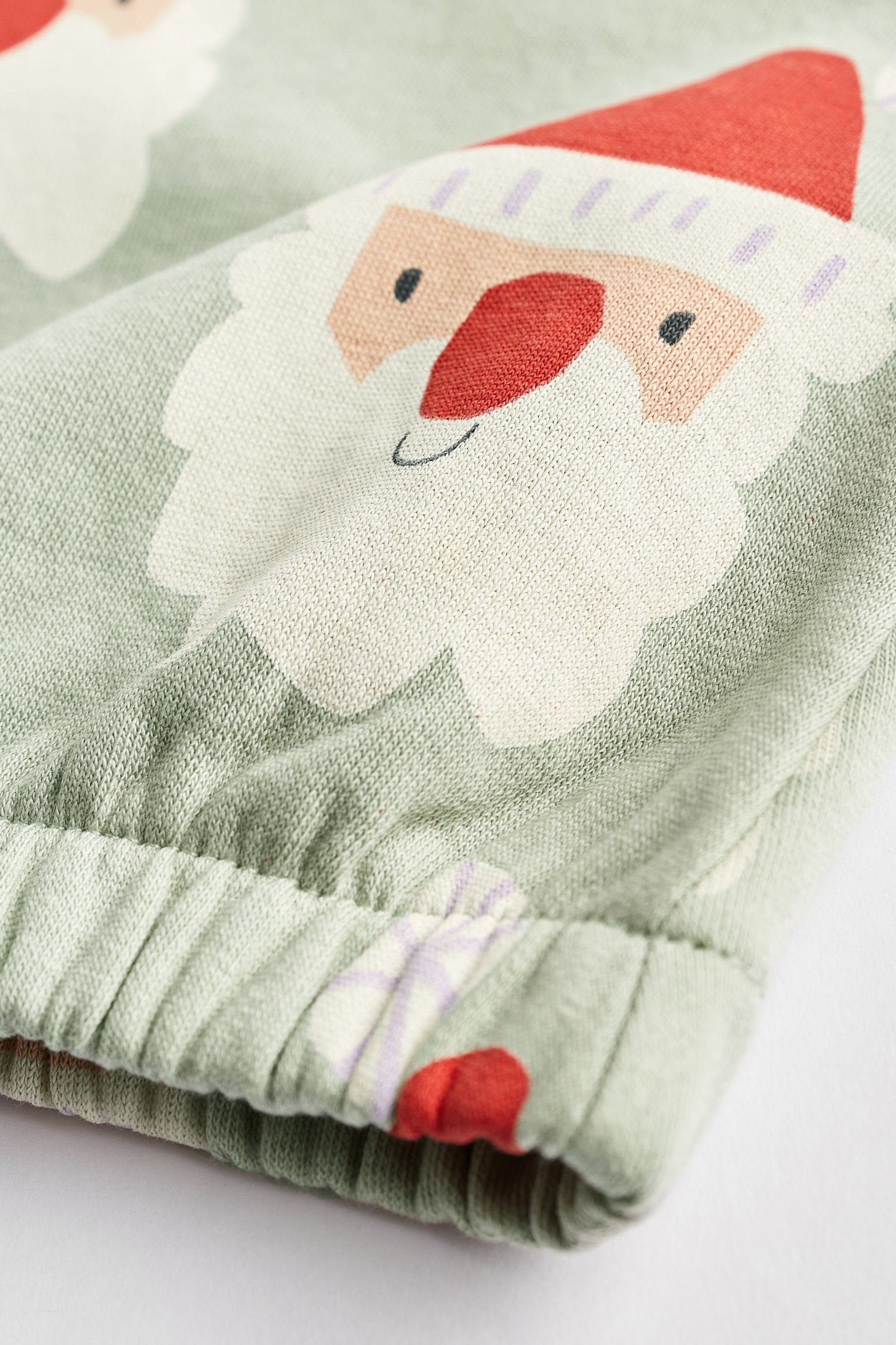 Next Sweatanzug 2-teiliges Baby-Set Christmas Santa mit Sweatshirt Mint (2-tlg) Green Jogginghose und