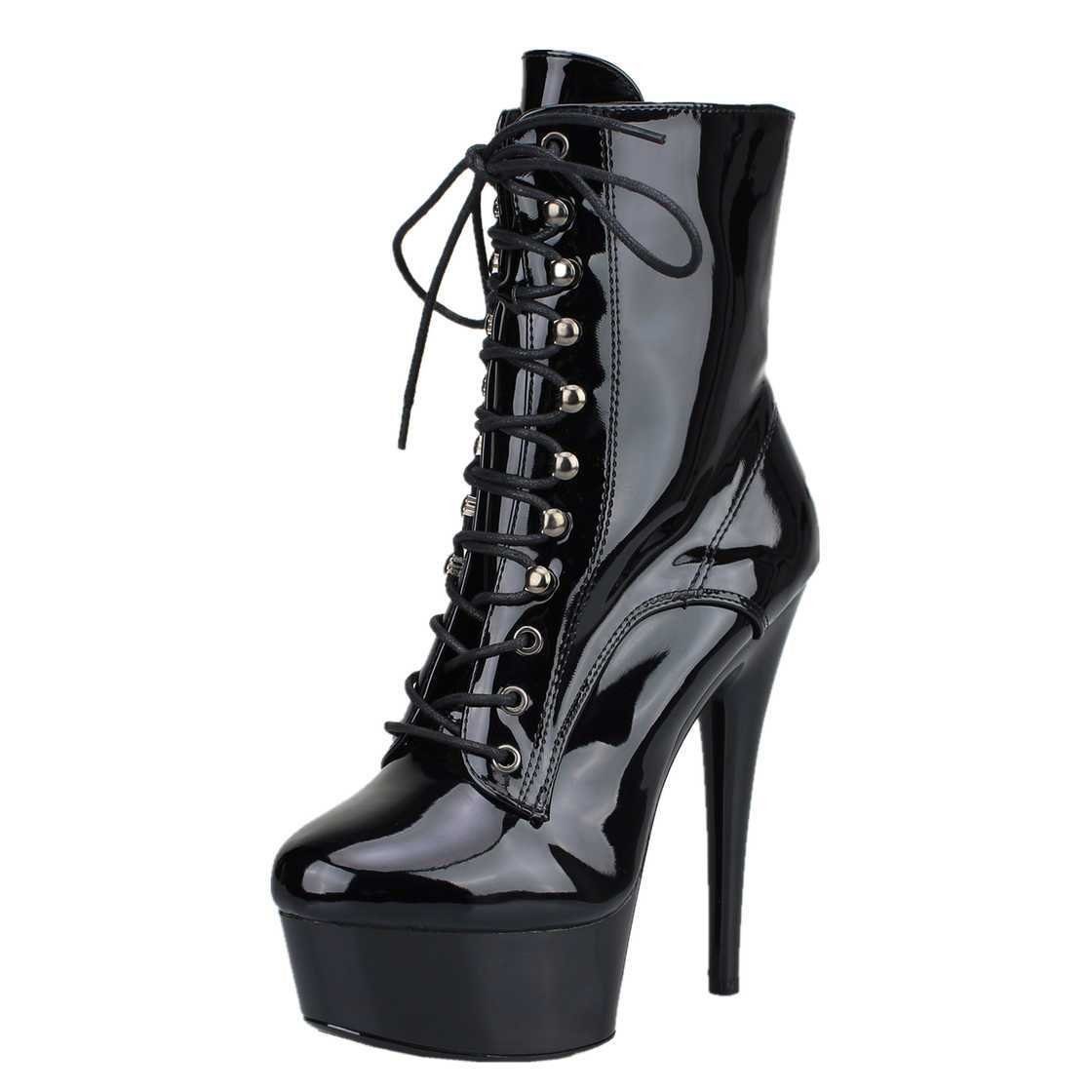 Erogance Erogance Lack High Heel Stiefelette D1020 Размер 36 - 44 High-Heel-Stiefel vegan