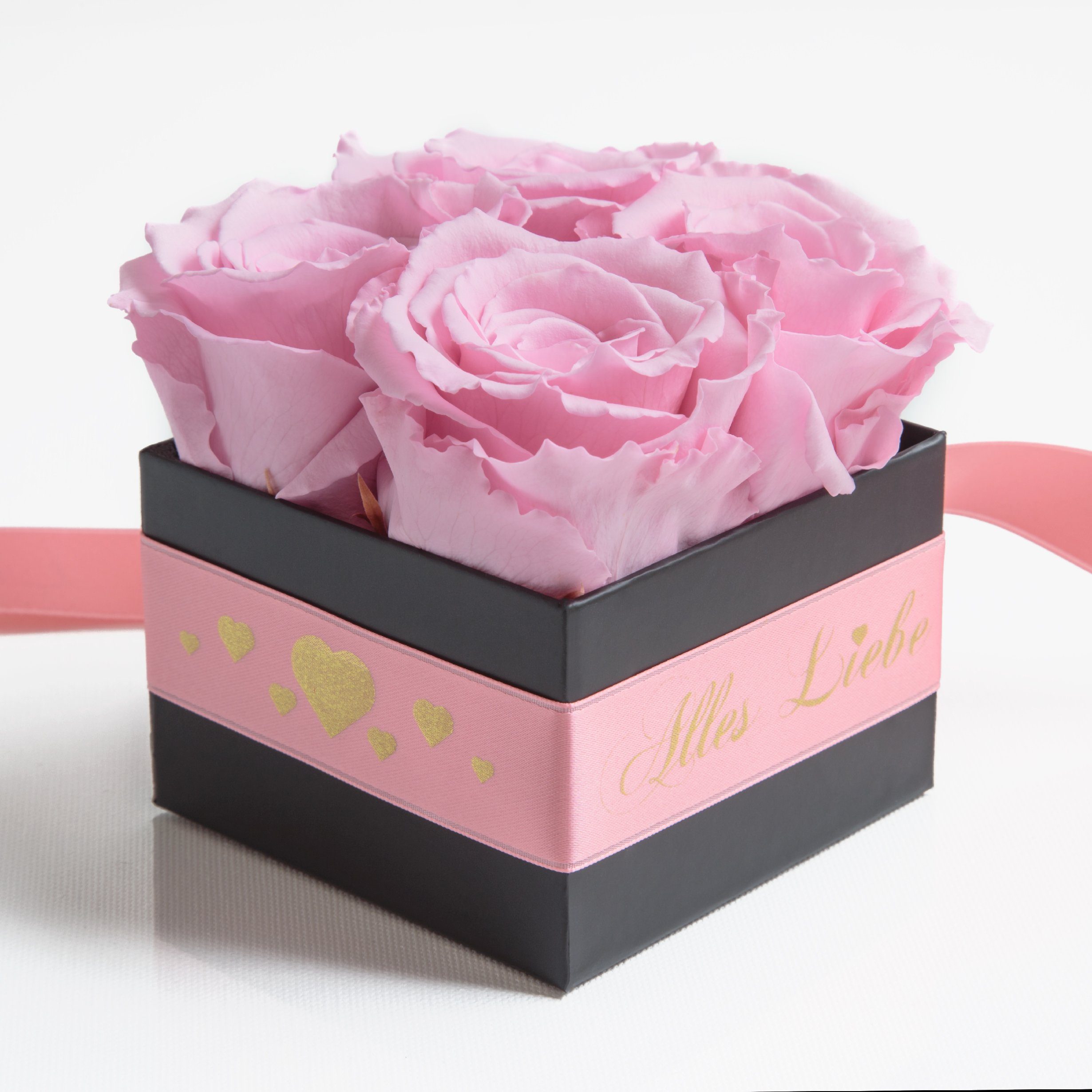 Infinity Liebe Rose, Geschenk Rosen echte Muttertag Höhe Rosa SCHULZ cm, Blumen Alles Heidelberg, 8,5 konservierte Kunstblumenstrauß Rosenbox ROSEMARIE