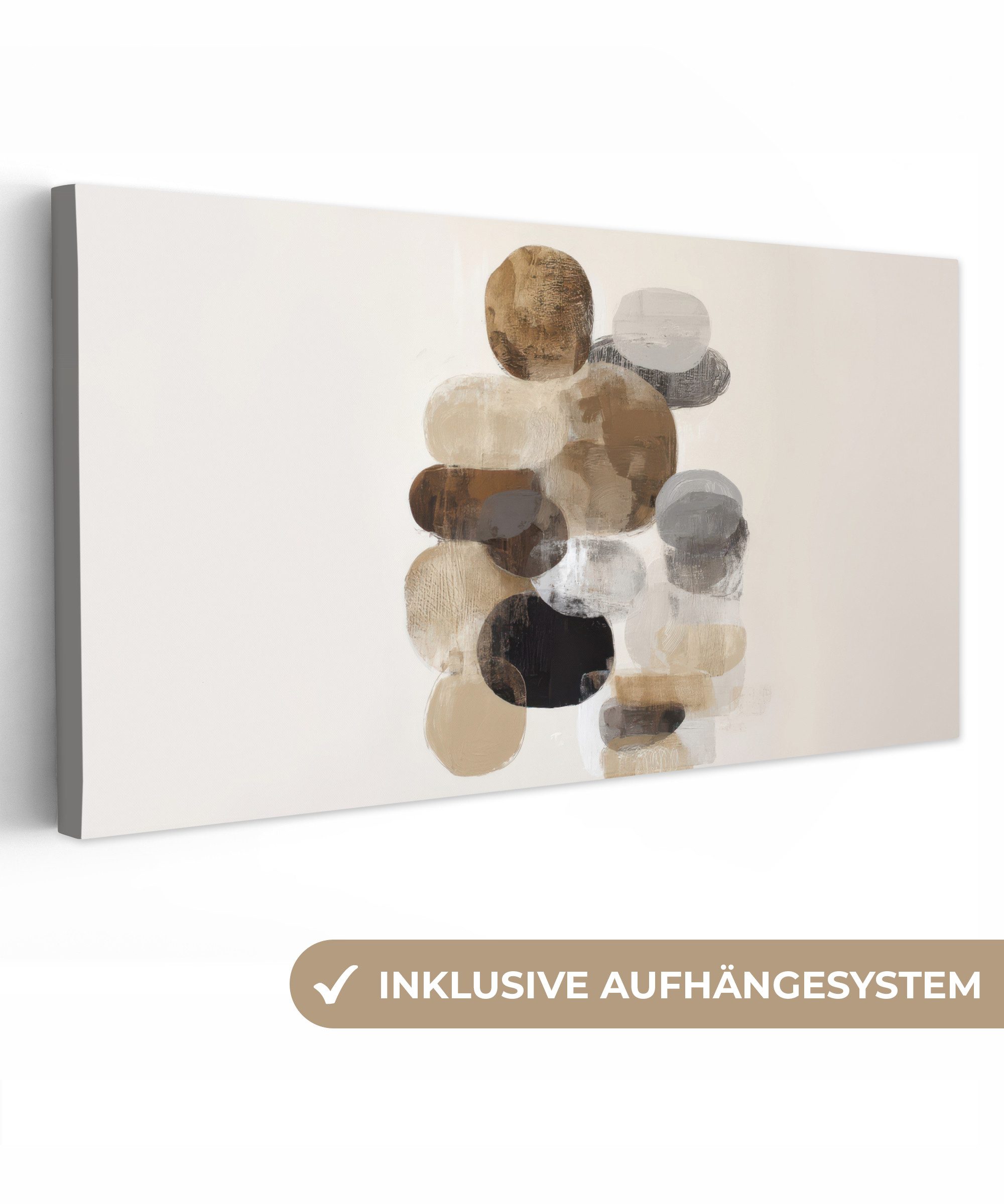 OneMillionCanvasses® Leinwandbild Panorama Oval - Farbflächen günstig online kaufen