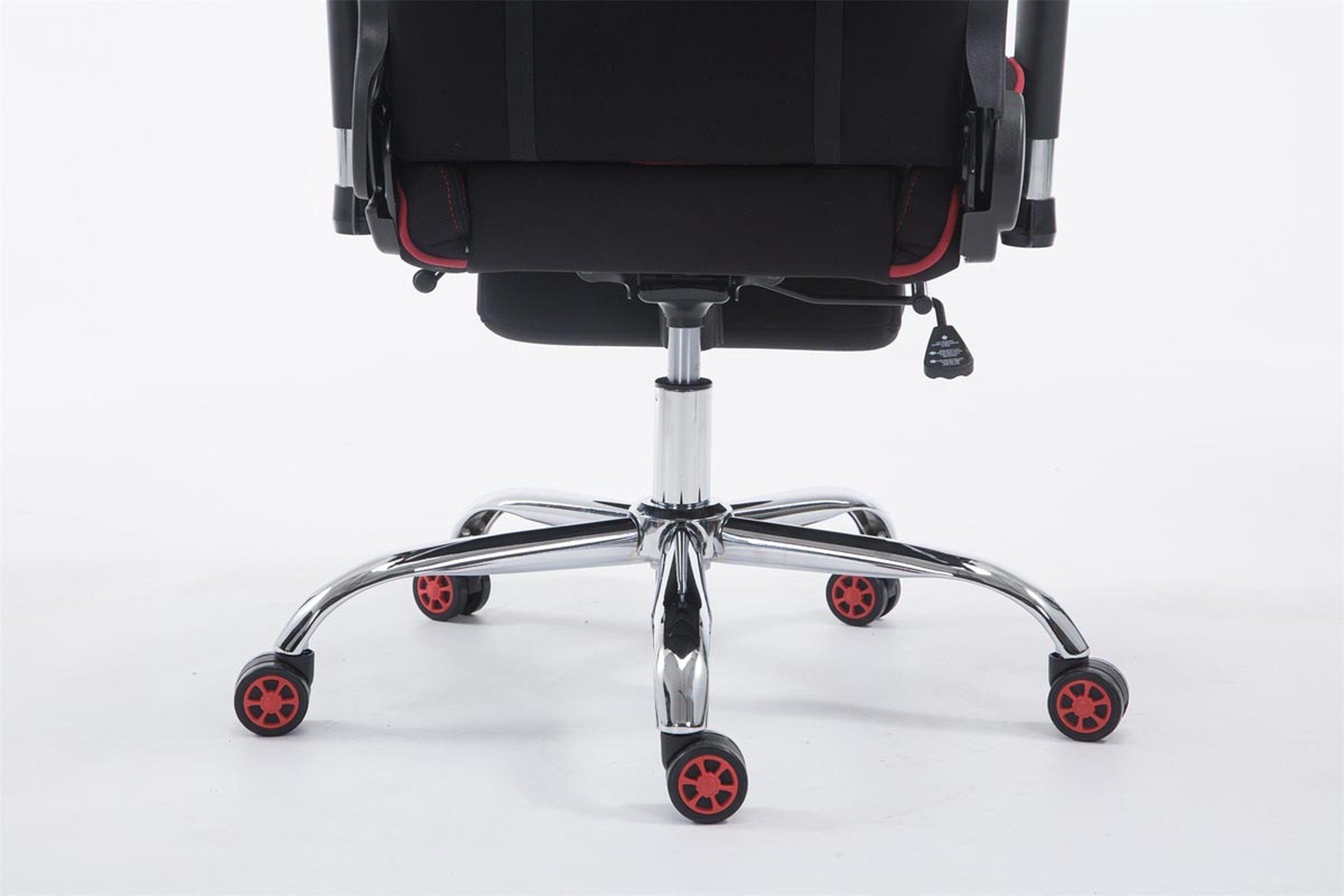 TPFLiving Gaming-Stuhl Limitless Chefsessel), chrom Sitzfläche: Gamingstuhl, Racingstuhl, Metall - - drehbar Rückenlehne Gestell: mit (Schreibtischstuhl, höhenverstellbar und bequemer Drehstuhl, schwarz/rot Stoff 360°