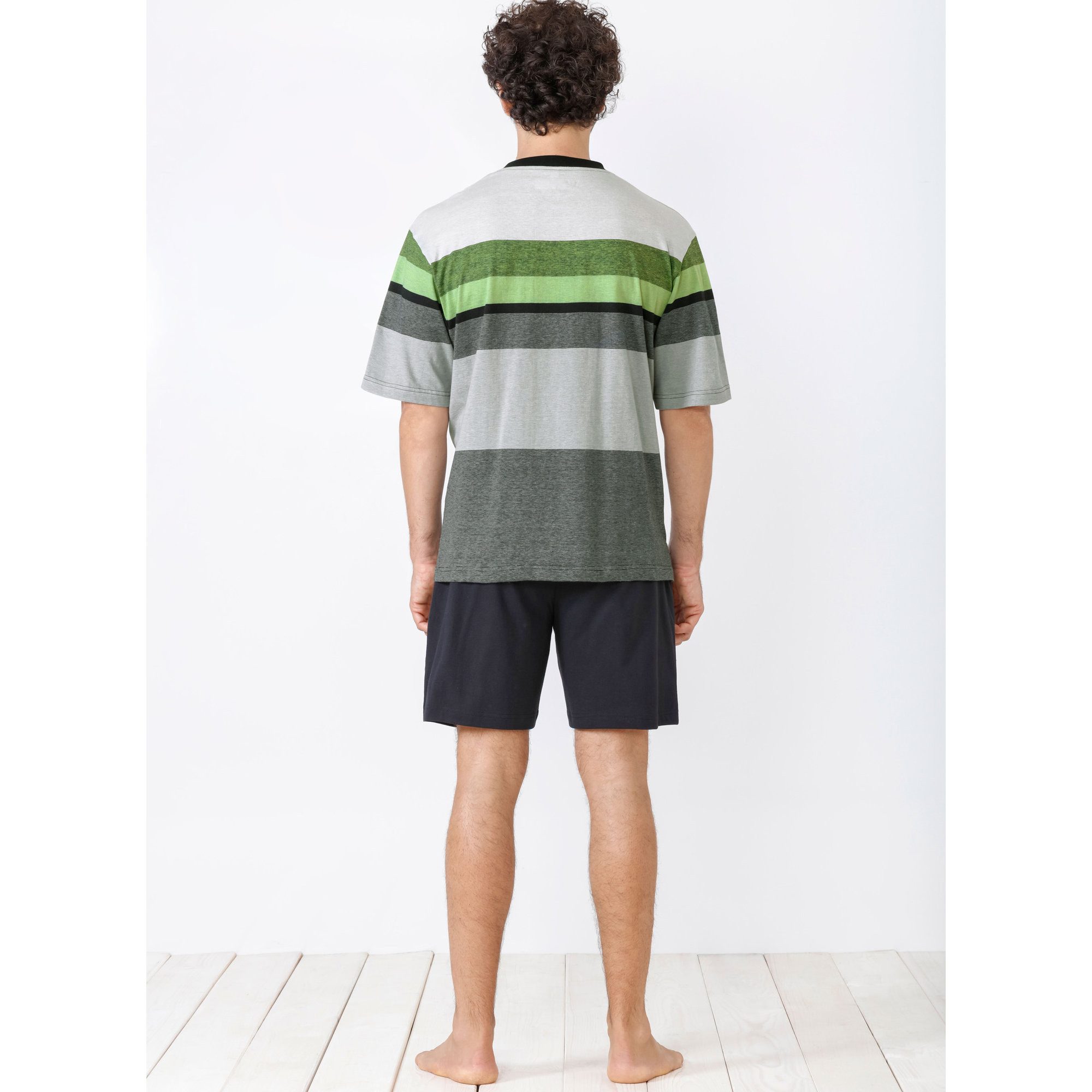 Hajo Pyjama Herren-Shorty Single-Jersey Streifen günstig online kaufen