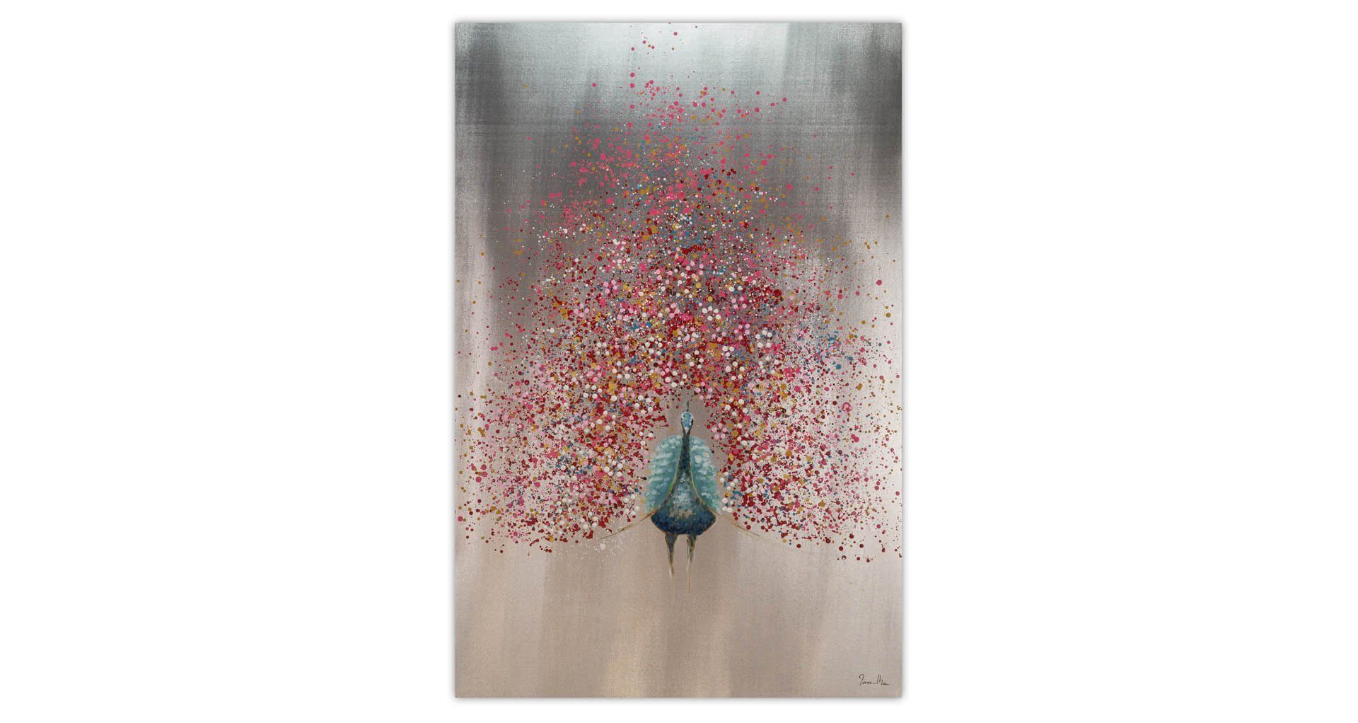 Leinwandbild des Vogel Gemälde 80x120 Frühlings KUNSTLOFT 100% cm, HANDGEMALT Wandbild Wohnzimmer