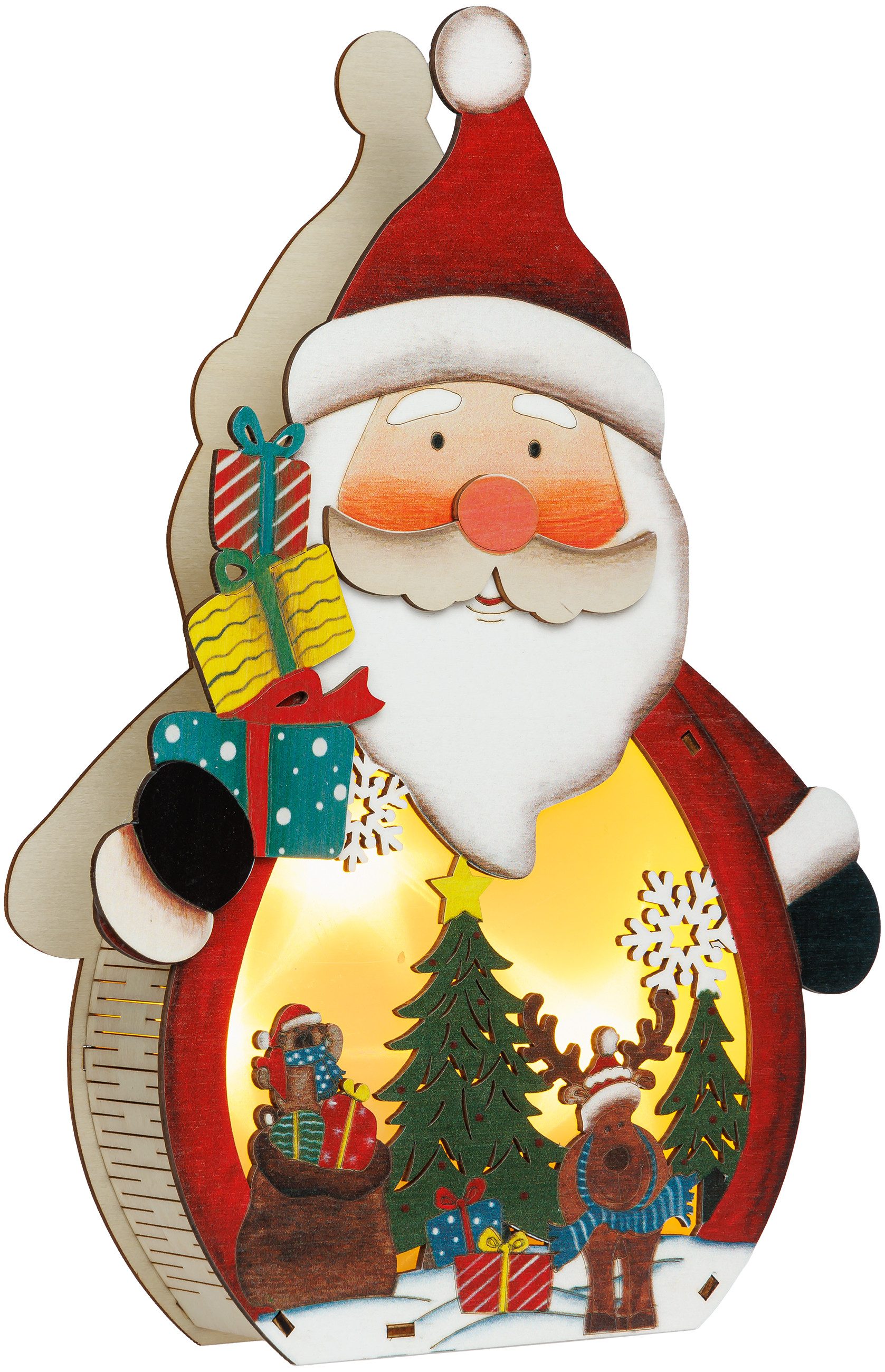 SIKORA Weihnachtsfigur DK01 LED XL Figur aus Holz Weihnachtsdeko Herbst-Winterdekoration – Bild 3 von 5