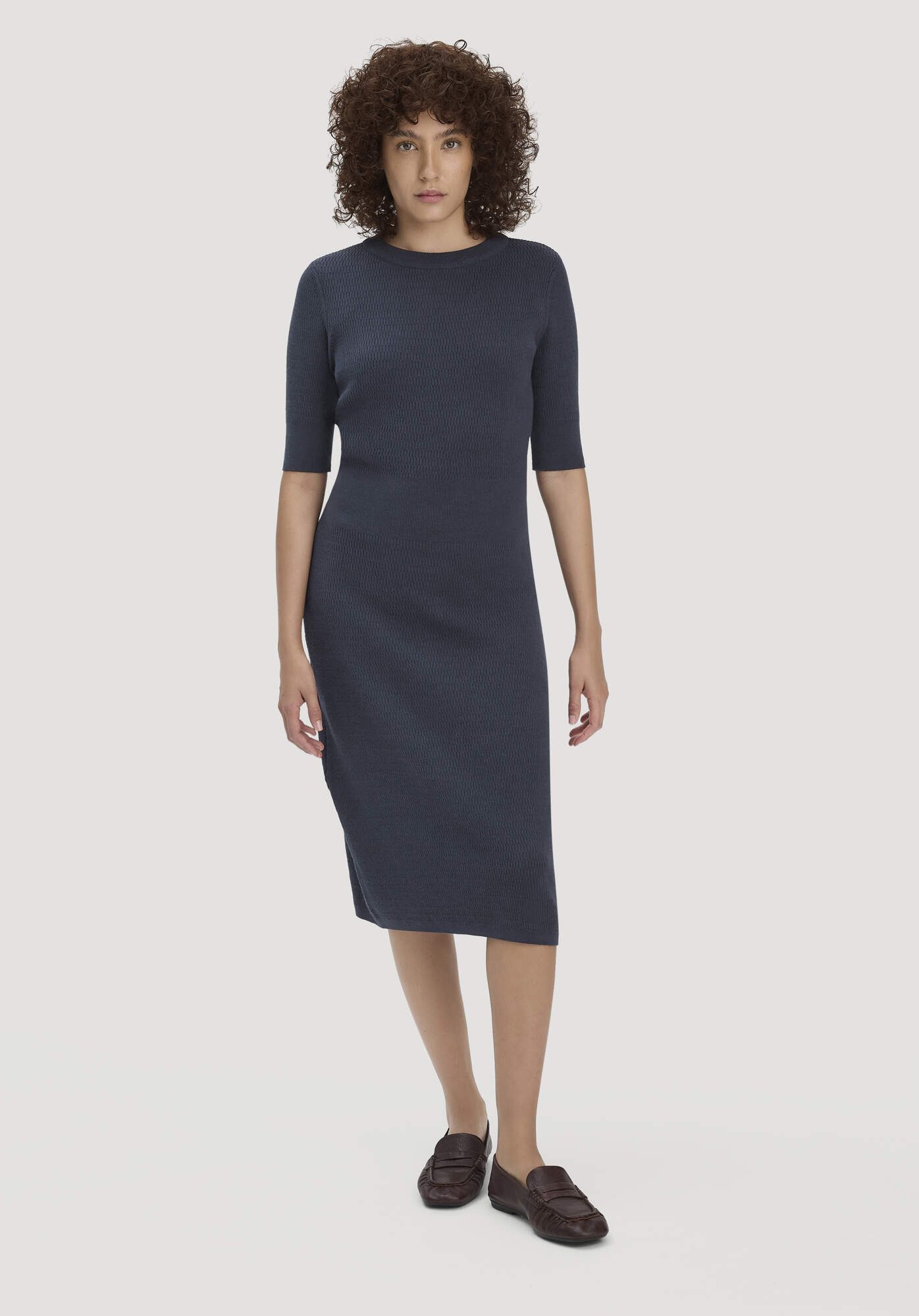 Hessnatur Strickkleid aus Bio-Baumwolle und Wolle (1-tlg)