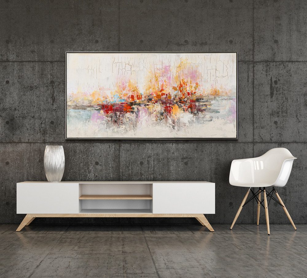 ArtUniverse Gemälde Warme Farbmelodie 72,5x142,5 cm, Abstrakte Farbmelodie