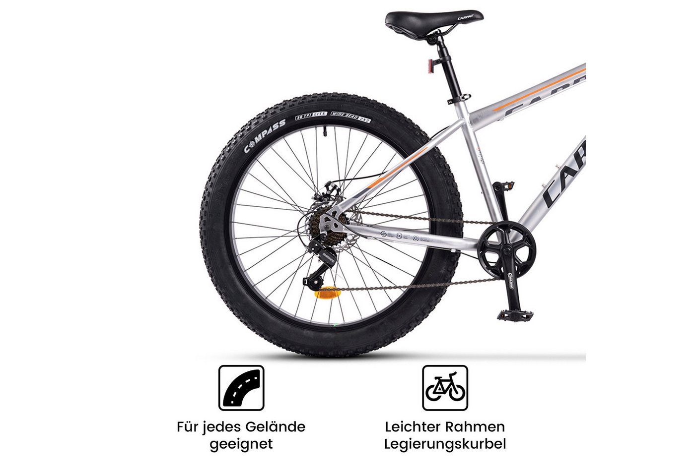 Thumbnail - CARPAT SPORT Mountainbike 26 Zoll Fahrrad für Herren Damen, Mädchen, Jungen, geeignet ab 150cm, 7 Gang Shimano, Kettensc...