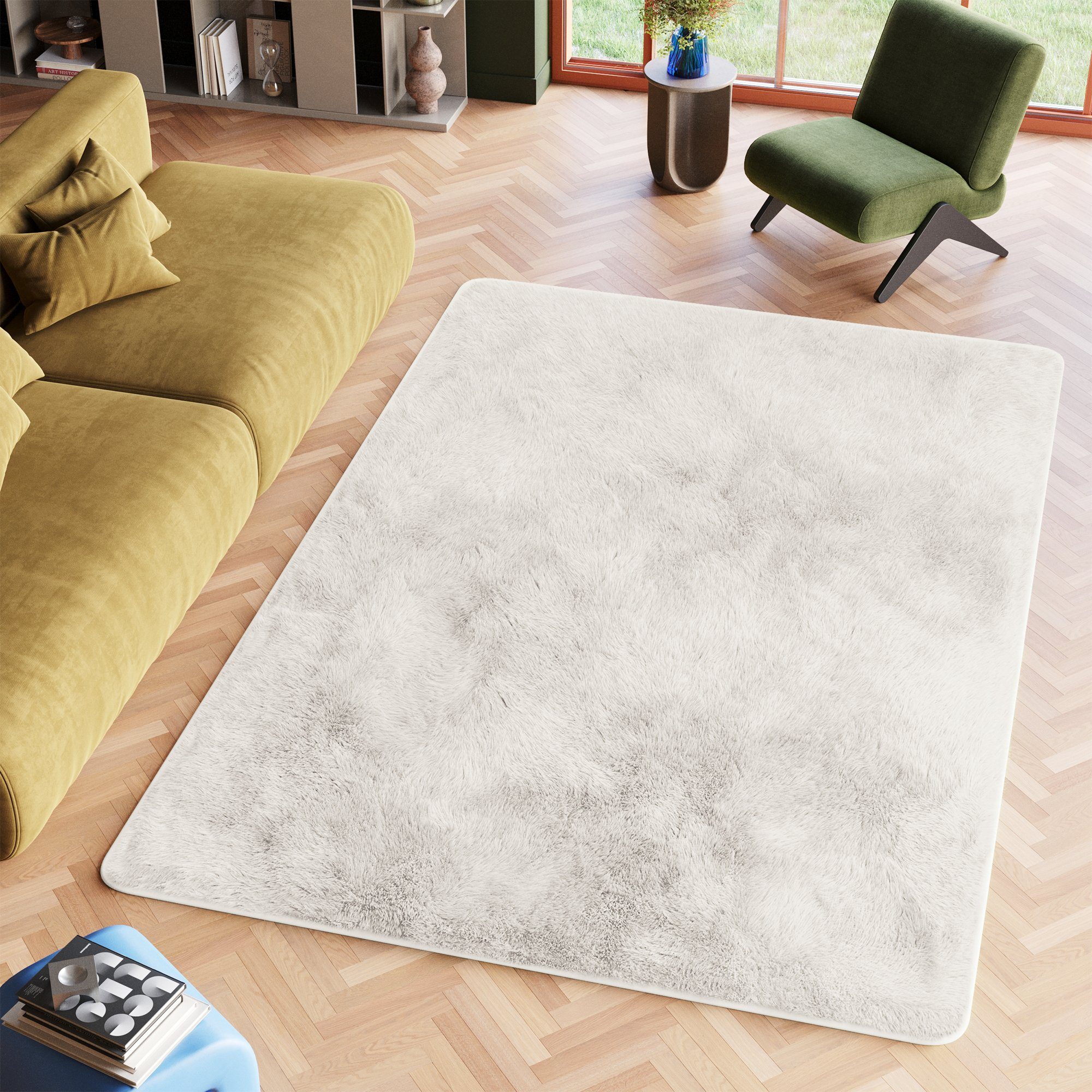 Tapiso Hochflor-Teppich SILK, rechteckig, Höhe: 35 günstig online kaufen