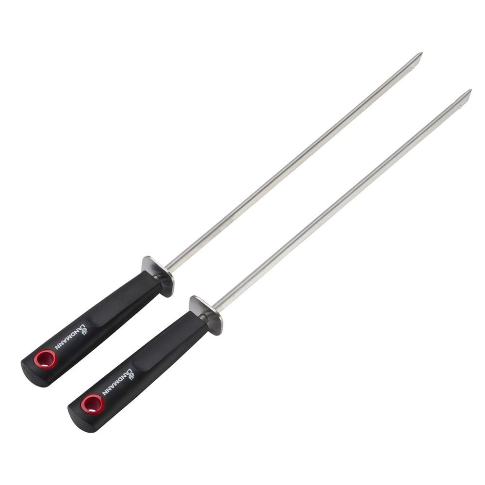 LANDMANN Grillspieß Quality 40,5cm Edelstahl/schwarz (2-St), gummierter Griff