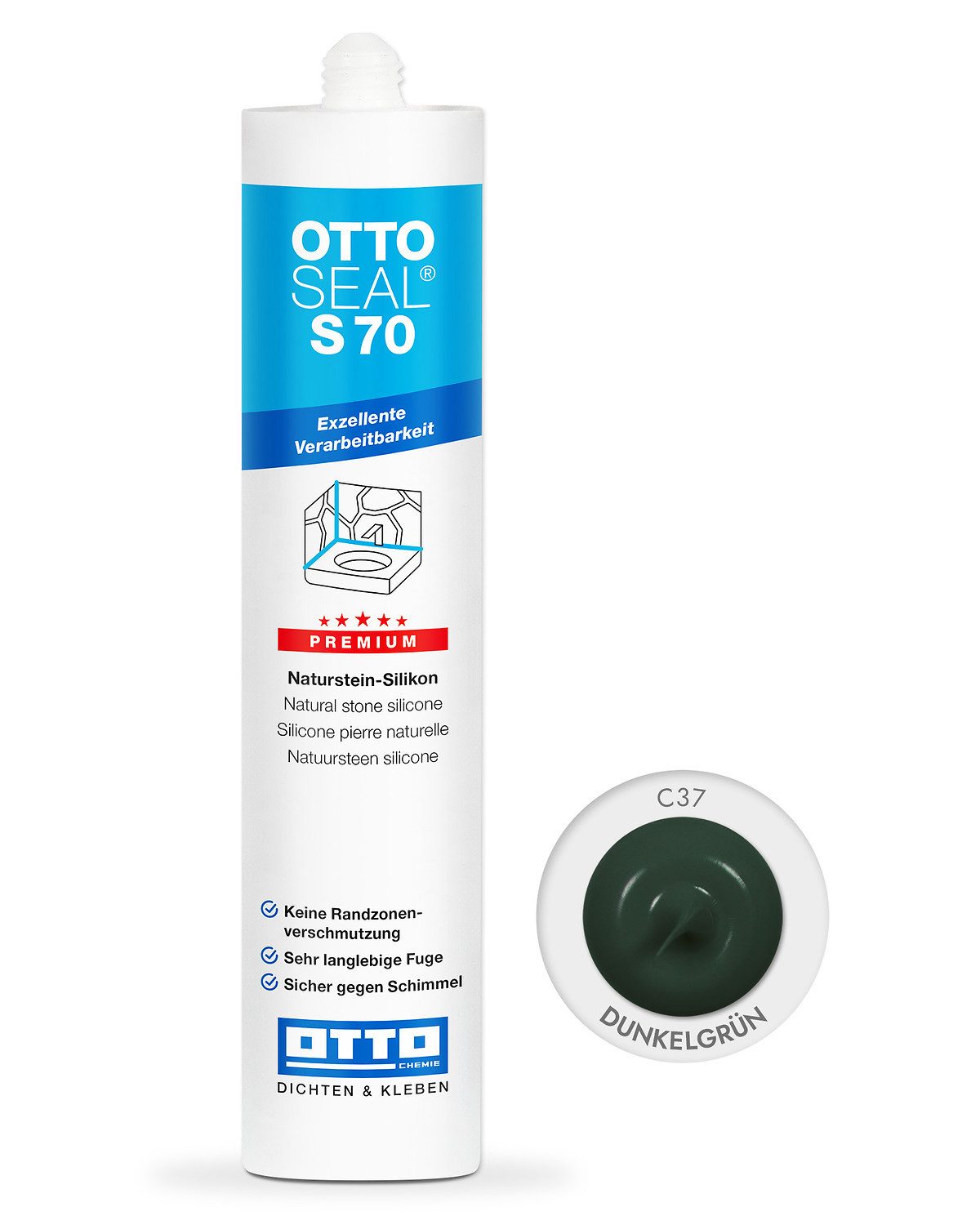 OTTO-Chemie Silikon Ottoseal S70 Premium-Naturstein-Silikon 310ml, gebrauchsfertig, neutral vernetzend