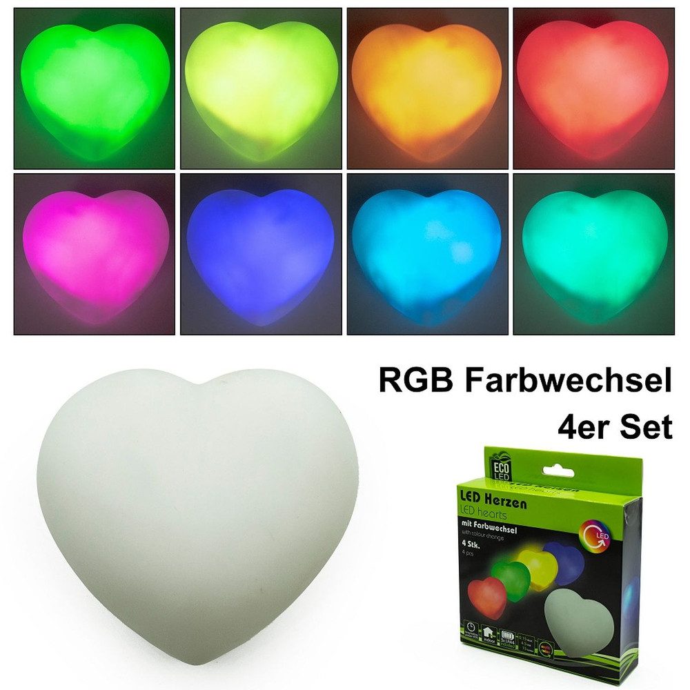 NOOR Dekolicht LED - Lichtherzen - 4er Set