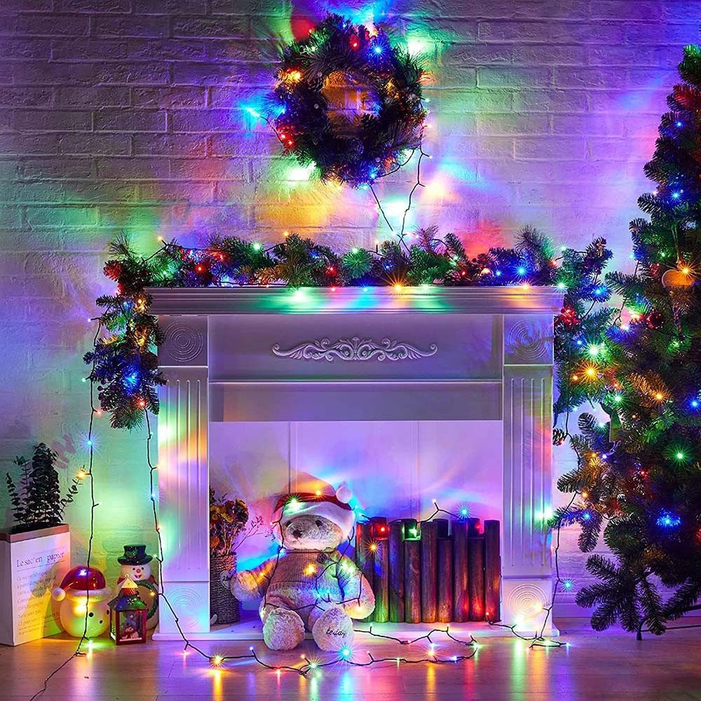 MUPOO LED-Lichterkette 5m/10m/20m Lichterkette Batteriebetrieben, 8 Leuchtmodi & Timer, für Garten/Weihnachten/Party