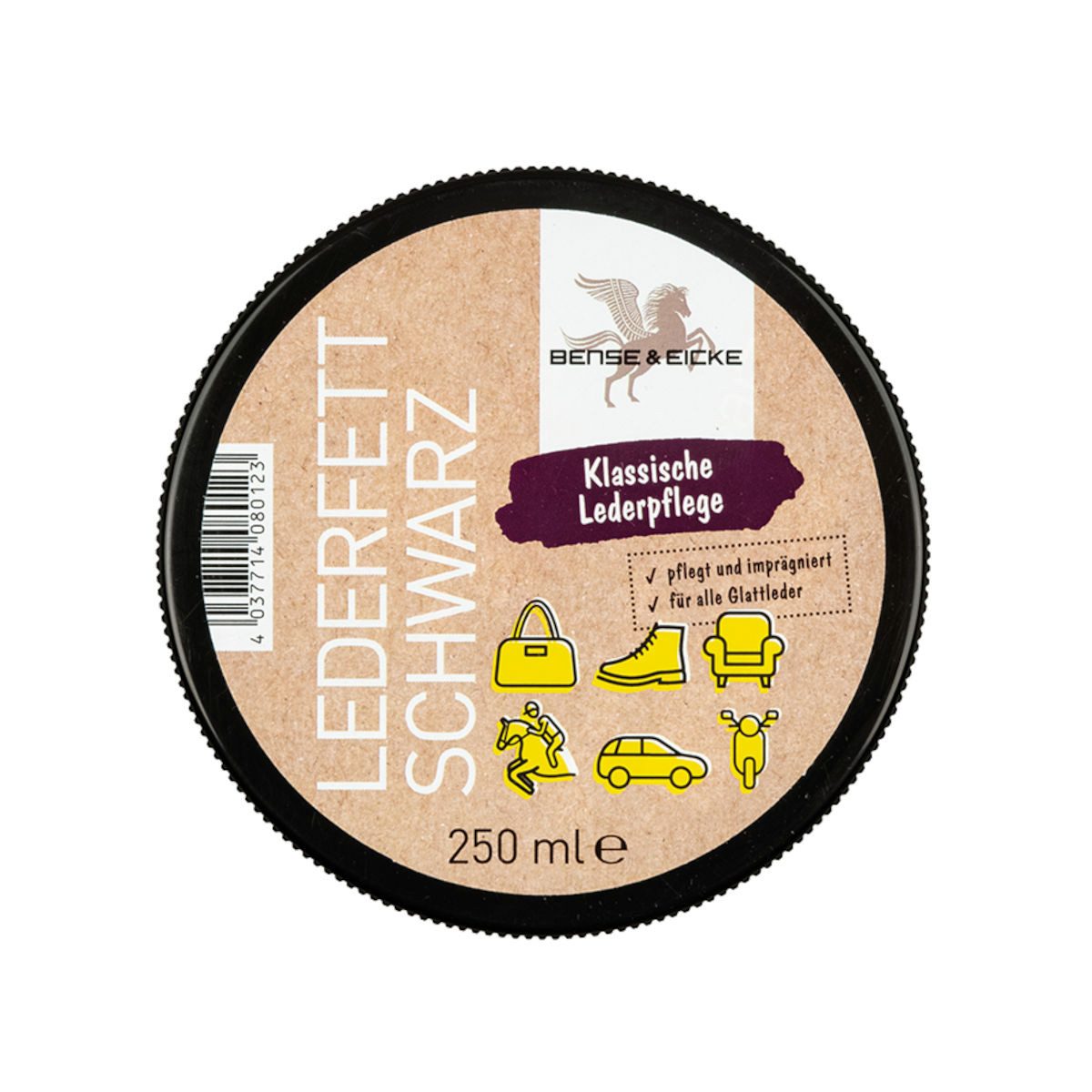 Bense & Eicke Lederfett schwarz 250 ml Lederfett (Packung)