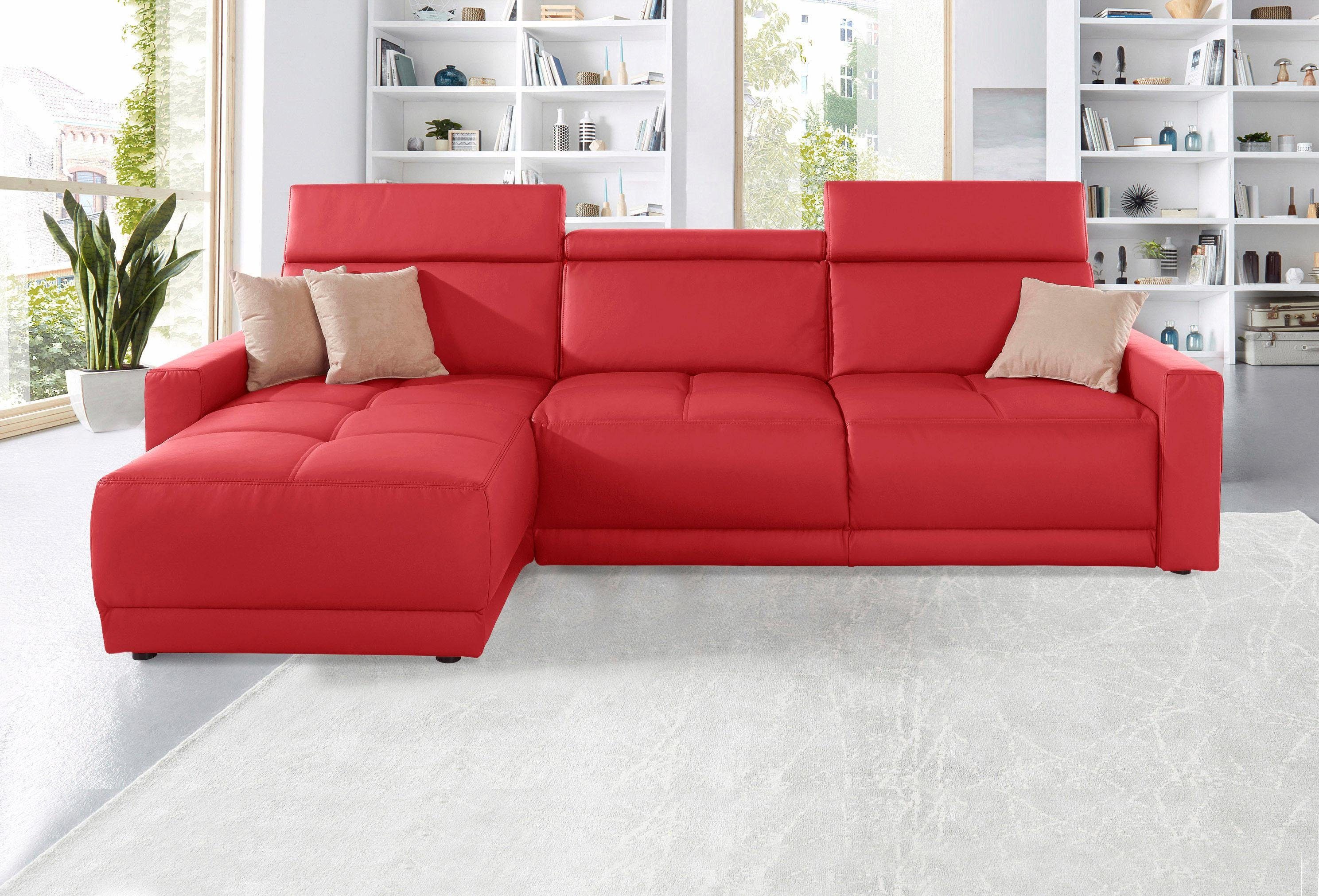 DOMO collection Ecksofa "Ava mit moderner Sitzheftung & toller Doppelnaht, günstig online kaufen