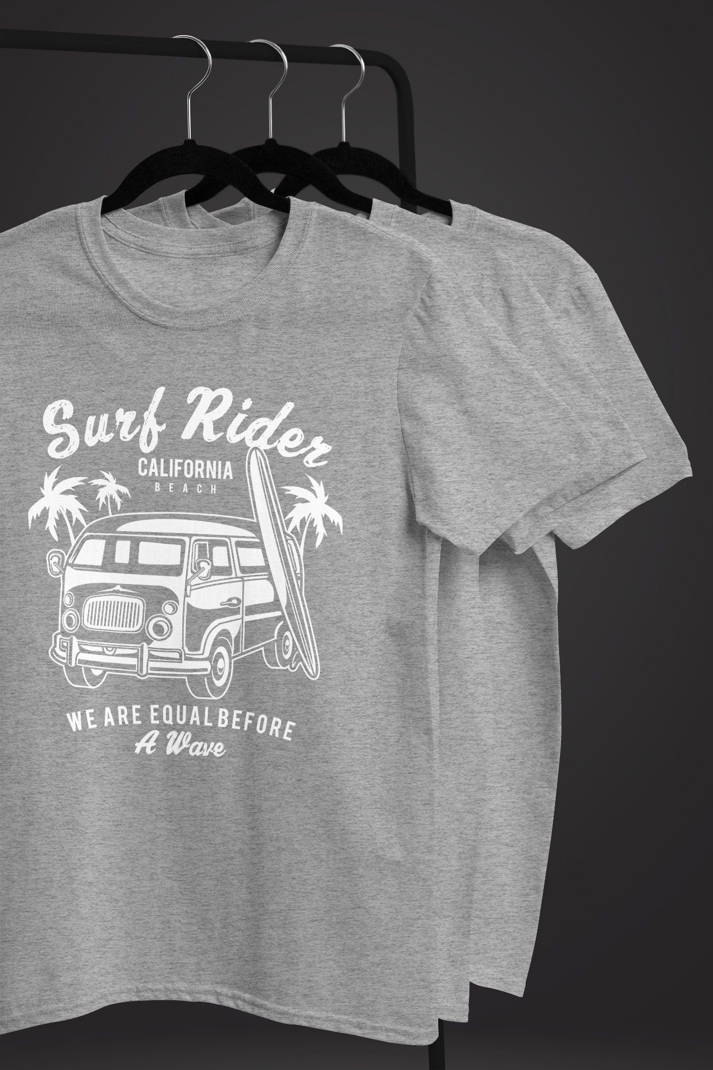 Neverless Print-Shirt Herren T-Shirt Bus Surfing Retro Slim Fit mit Print – Bild 5 von 5
