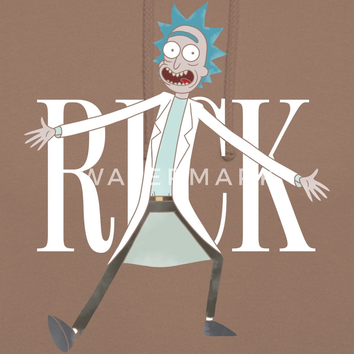 Spreadshirt Hoodie Rick & Morty Rick Sanchez Schriftzug weiß Unisex Hoodie (1-tlg)