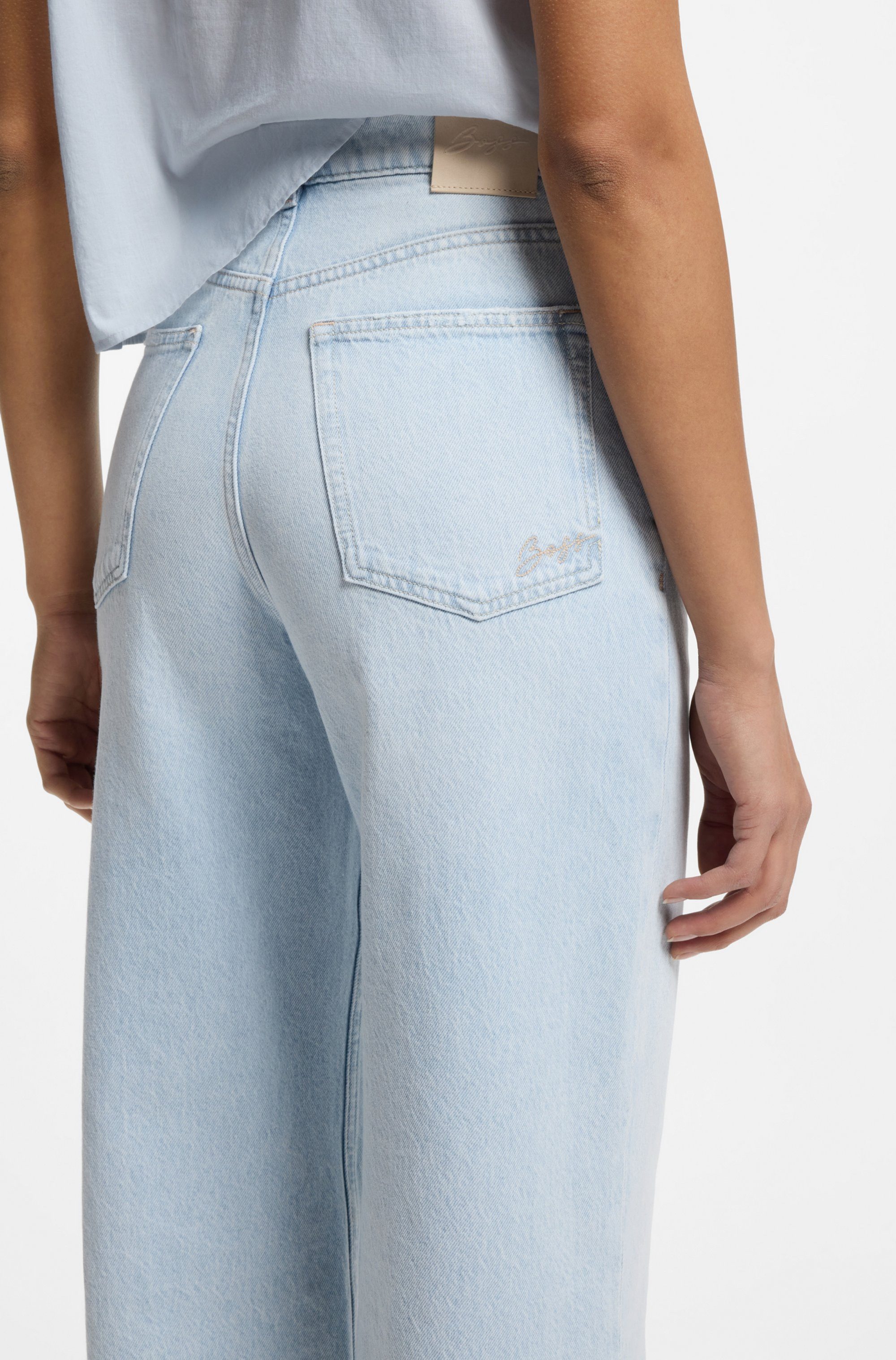 BOSS ORANGE Straight-Jeans MARLENE CROP Premium Damenmode High Rise in verkürzter Länge