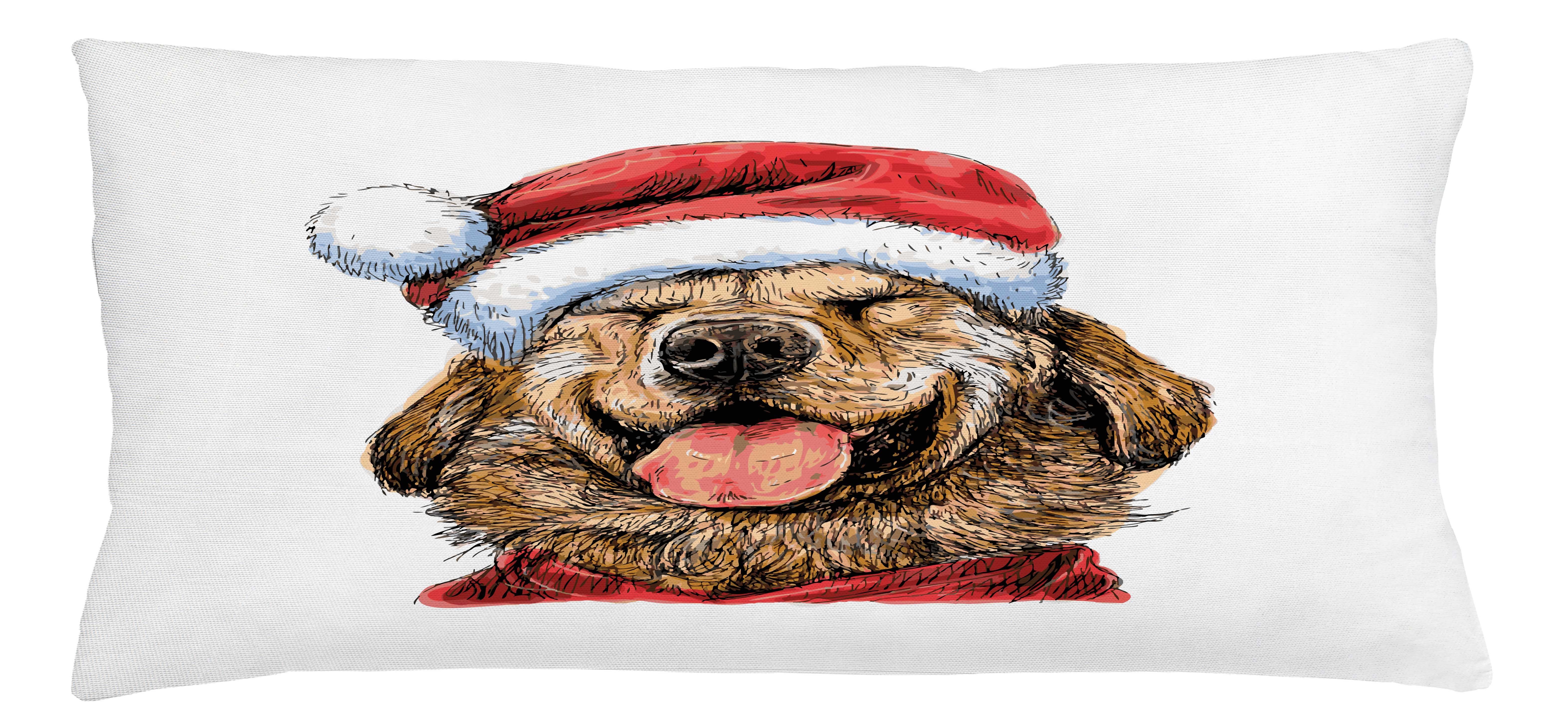 Kissenbezüge Reißverschluss Kissenhülle mit Farbfesten Farben Beidseitiger Druck, Abakuhaus (1 Stück), Labrador Lustige Terrier Lächeln Weihnachten