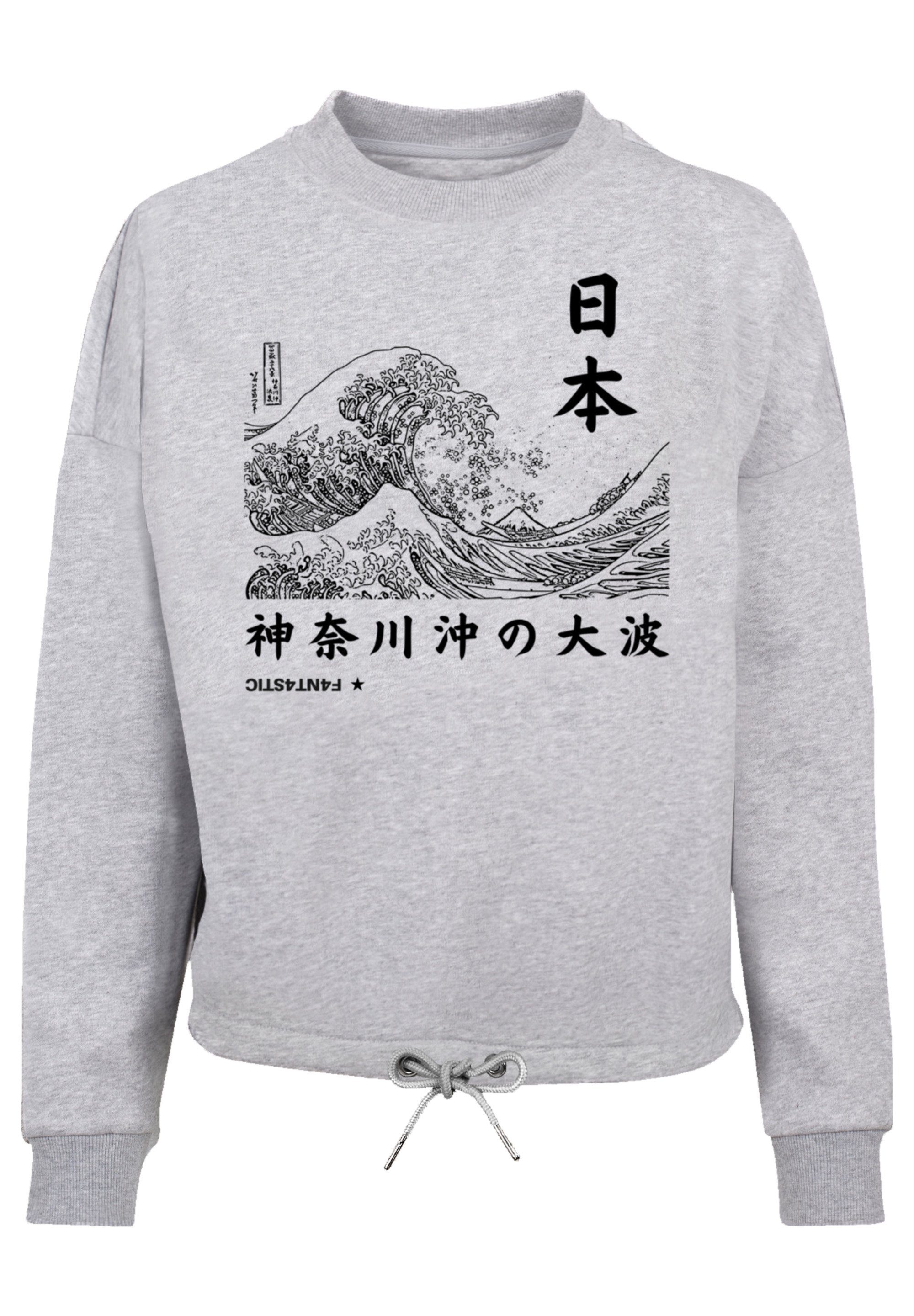 Sweatshirt heather grey F4NT4STIC Kanagawa Print