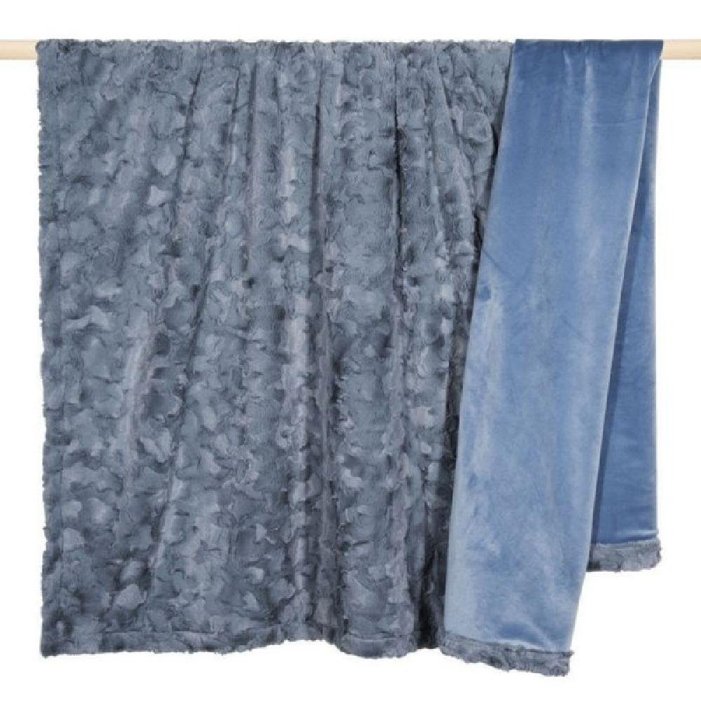 Wohndecke Decke Bardot Kunstpelz Dusty Blue (140x190cm), PAD