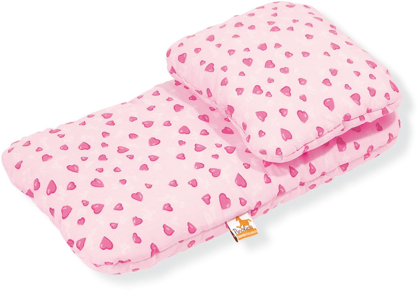 Image of Pinolino® Puppen Bettwäsche »Herzchen, rosa«, (Set, 2-tlg), Made in Europe