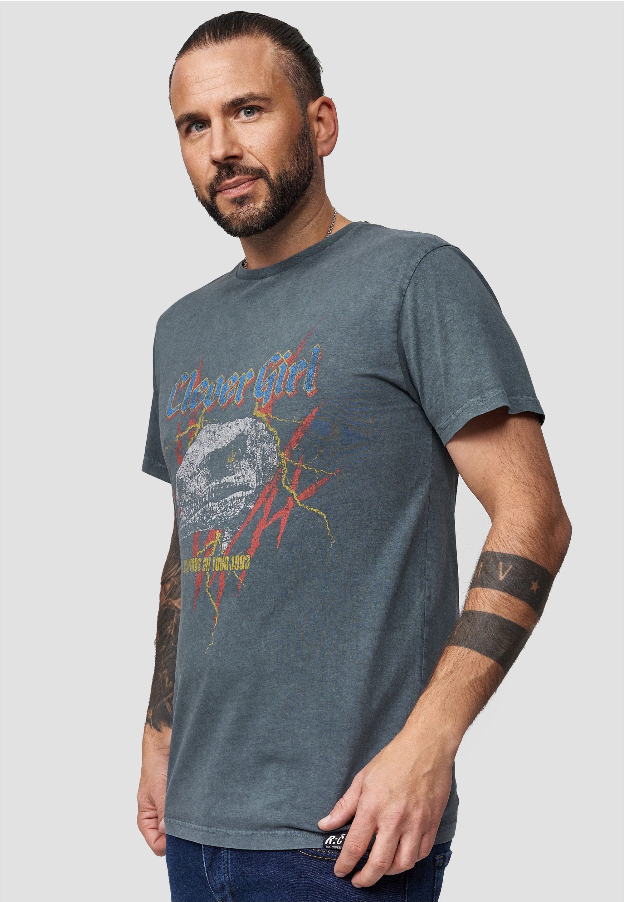 Recovered T-Shirt Jurassic Park T-Rex Rock im zeitlosen Design