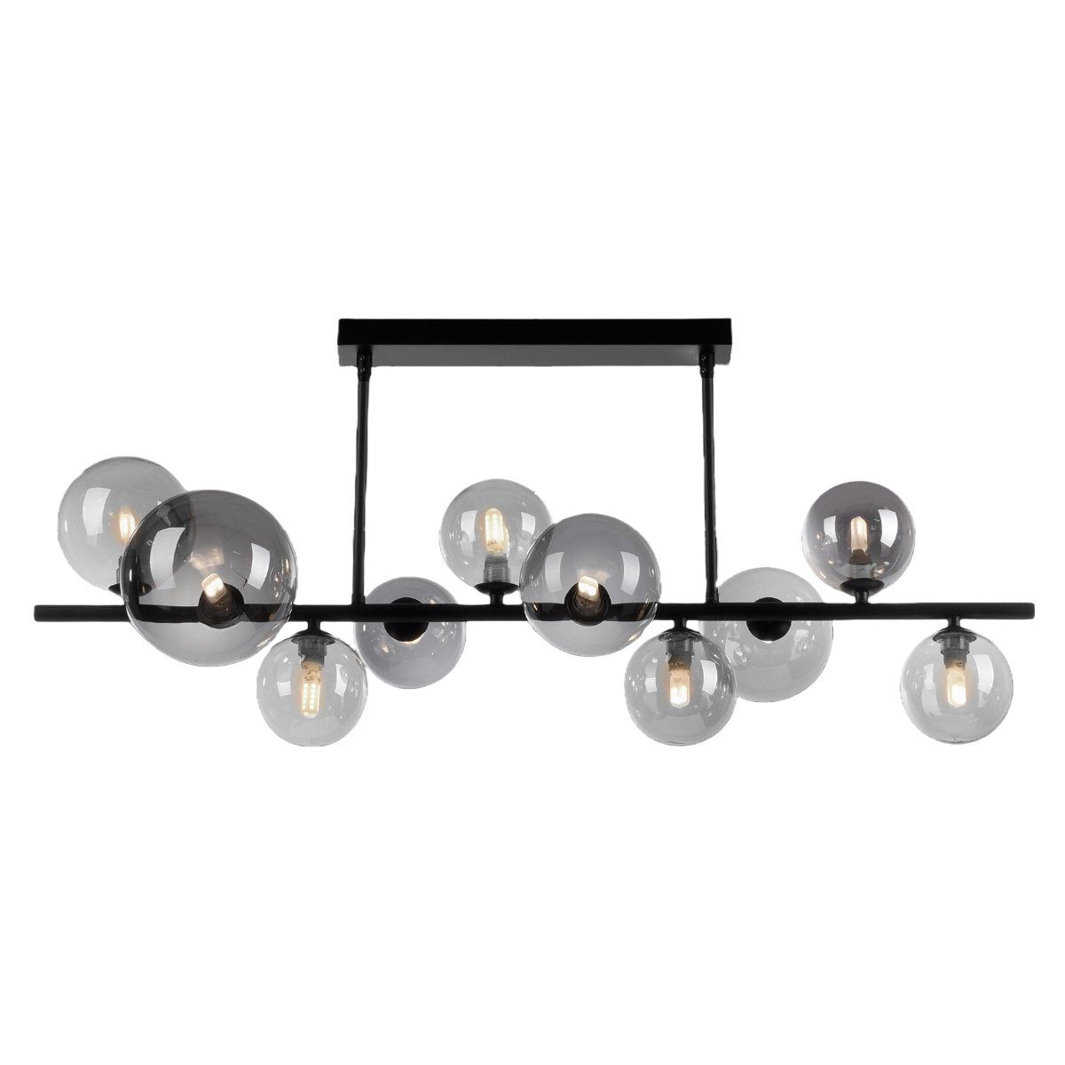 Paul Neuhaus Deckenleuchten Popsicle, inkl. Leuchtmittel, 3000, 10 Rauchglasschirme, 85 cm Länge, atmosphärisches Licht, G9 | Deckenlampen