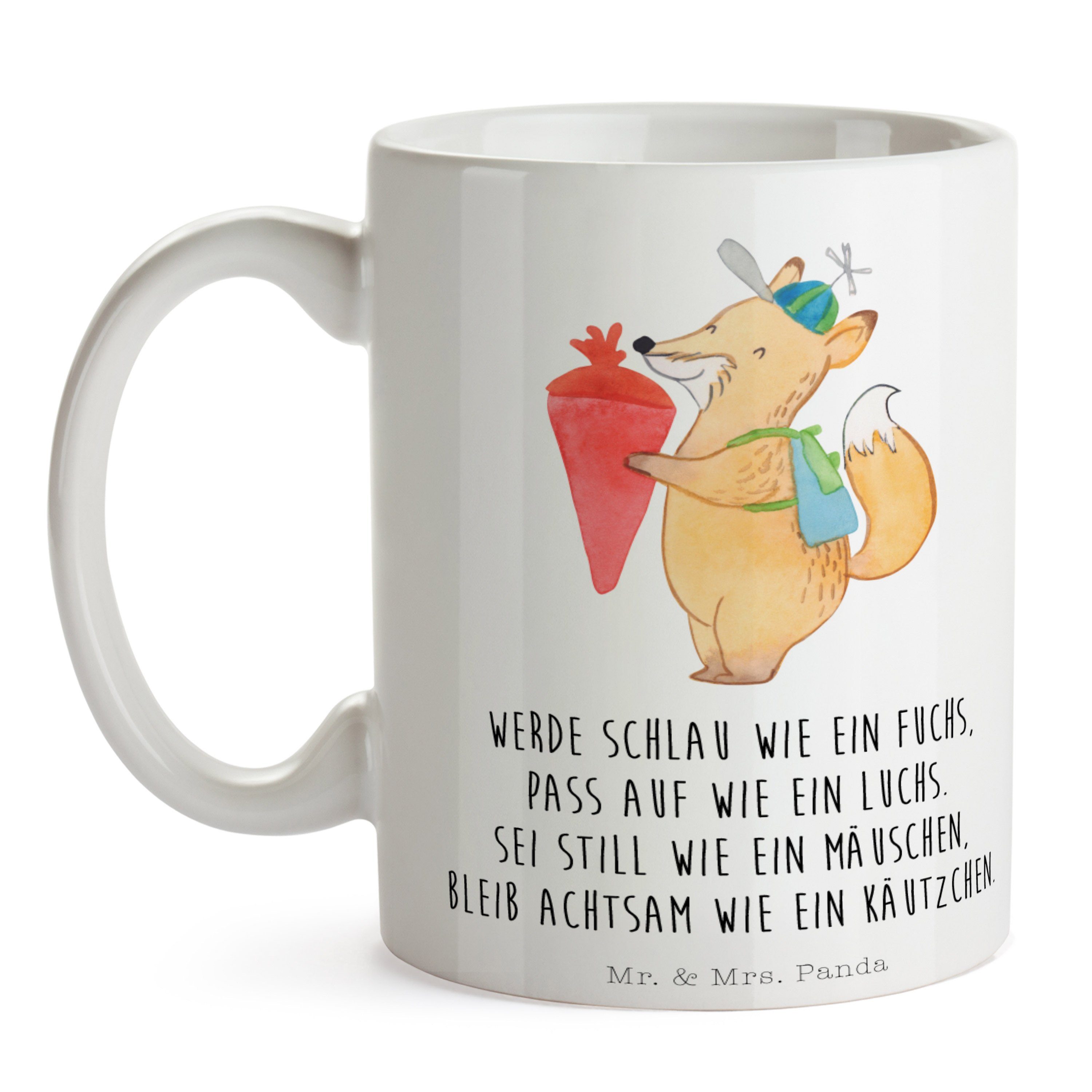 Mr. & Mrs. Laune, Tasse Gute Weiß - Fuchs Kaffeebe, Motive, Panda Geschenk, - Keramik Tasse Schulkind