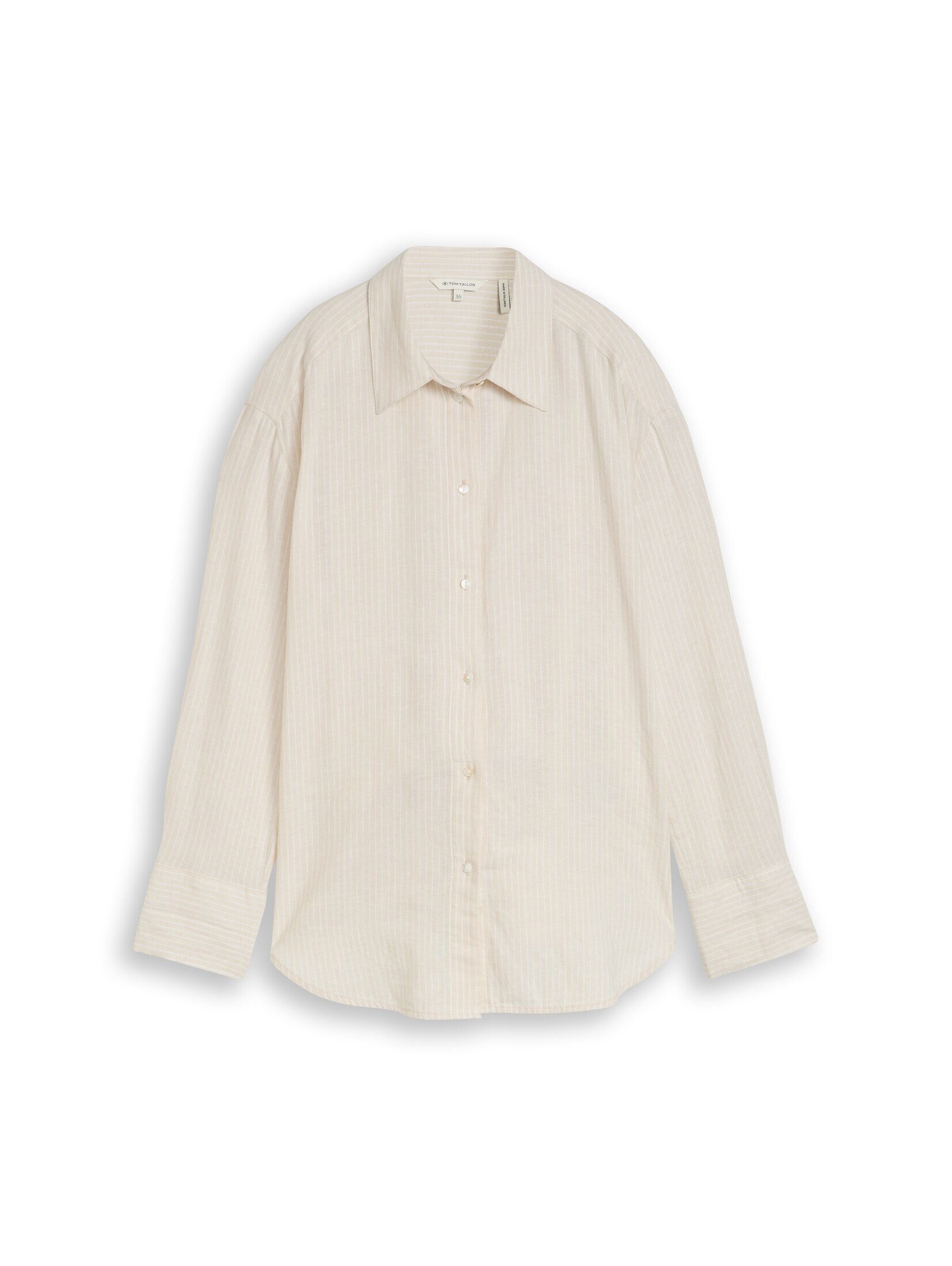 TOM TAILOR Langarmbluse Blusen & Shirts Oversize Hemdbluse mit Leinenanteil
