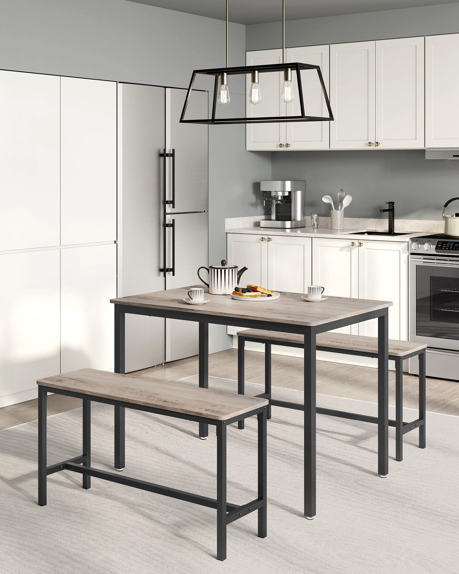 VASAGLE Essgruppe, (3er-Set, 3-tlg., Esstisch mit 2 Bänken), Küchentisch 70 günstig online kaufen