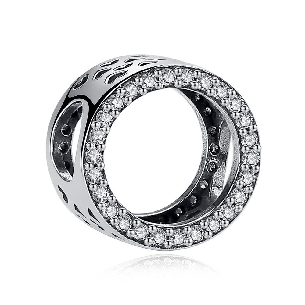 Bead Liebesband Charm für Charm Armband, 925er Sterling Silber, Zirkonia