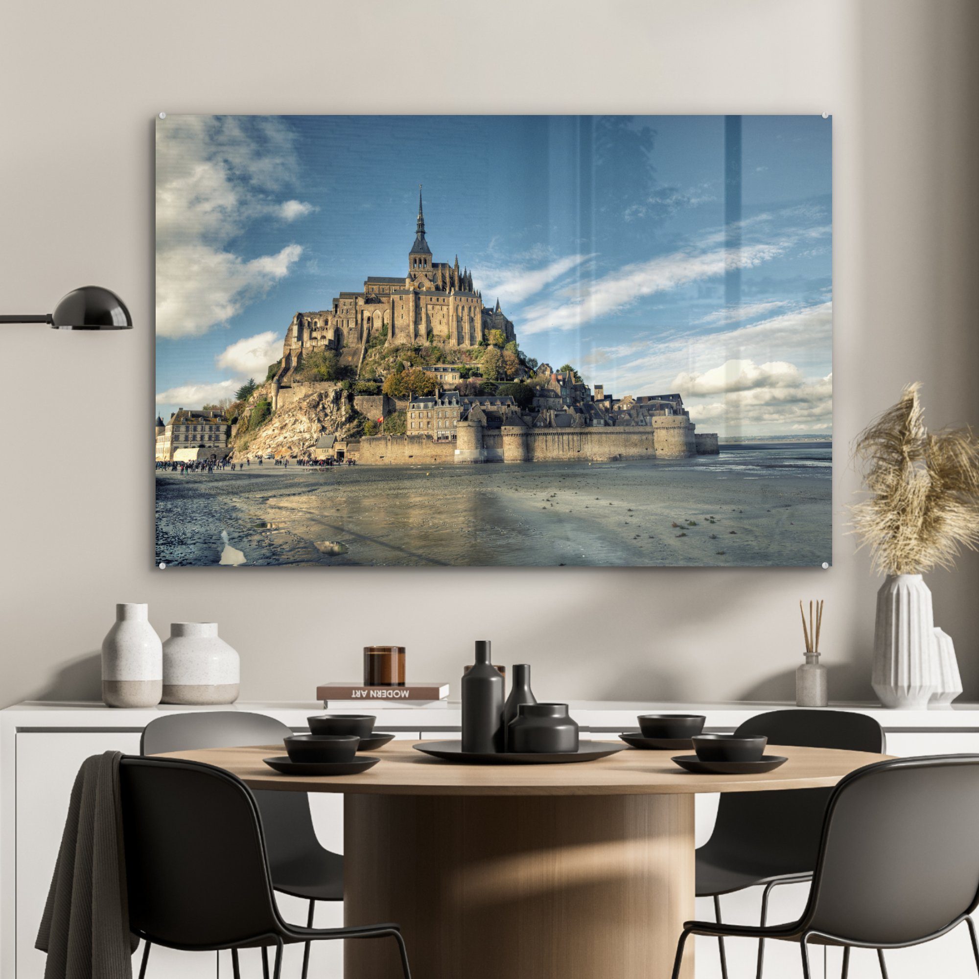 MuchoWow Acrylglasbild - & Frankreich Acrylglasbilder St), Schloss (1 Wohnzimmer Schlafzimmer Wasser, 