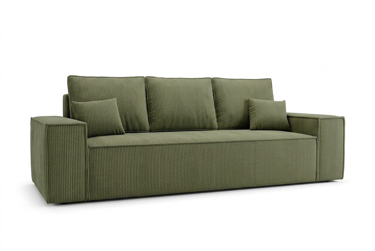 yourhouse24 Big-Sofa OLIMPIA 256 cm, Cord, mit Bettkasten & Schlaffunktion, Cord-Look mit XXL-Bettkasten