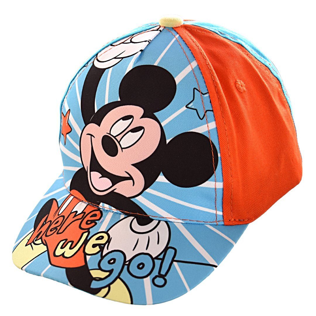 Disney Mickey Mouse Baseball Cap Mickey Mouse aus Baumwolle in Größe 52 oder 54 Hellblau-Orange