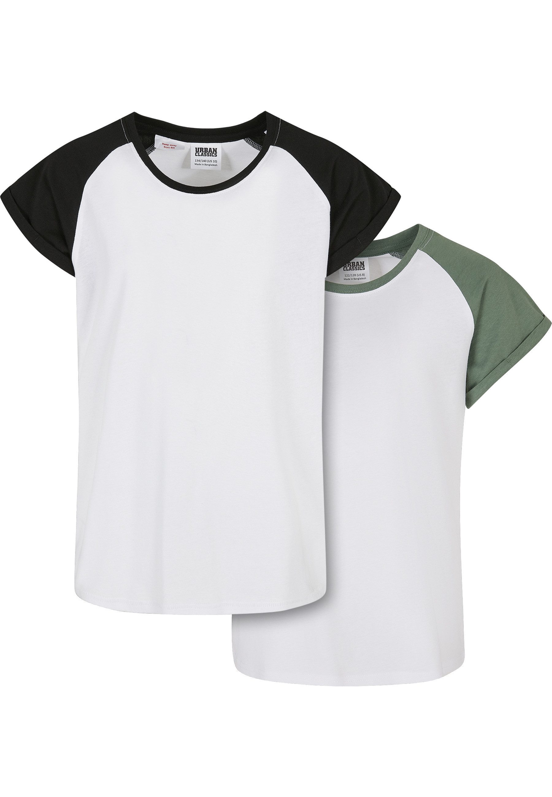 T-Shirt Urban Classics Damen Girls Contrast Raglan Tee 2-Pack