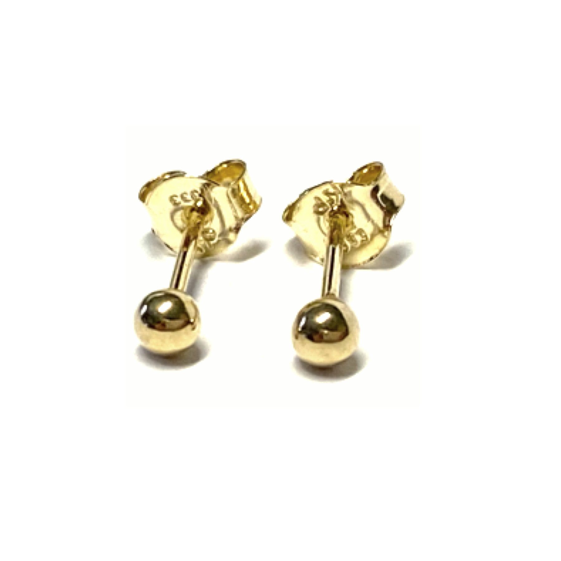 Schmuckset Ohrring 333/- Gold Kugel klein 3mm Ohrstecker poliert