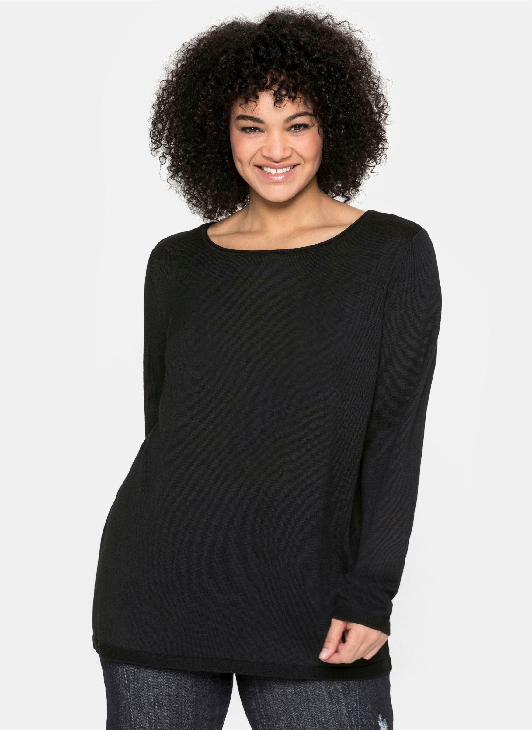 Sheego Strickpullover Longpullover . aus angenehmer Viskosemischung günstig online kaufen