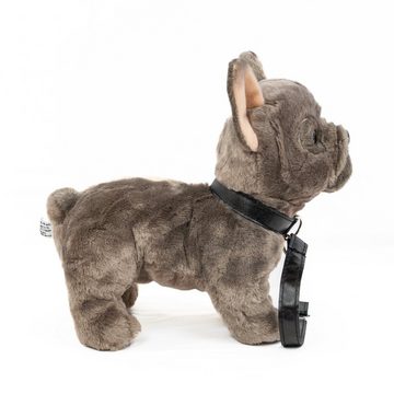 Uni-Toys Kuscheltier Französische Bulldogge 23 cm stehend grau Plüschhund Plüschtier