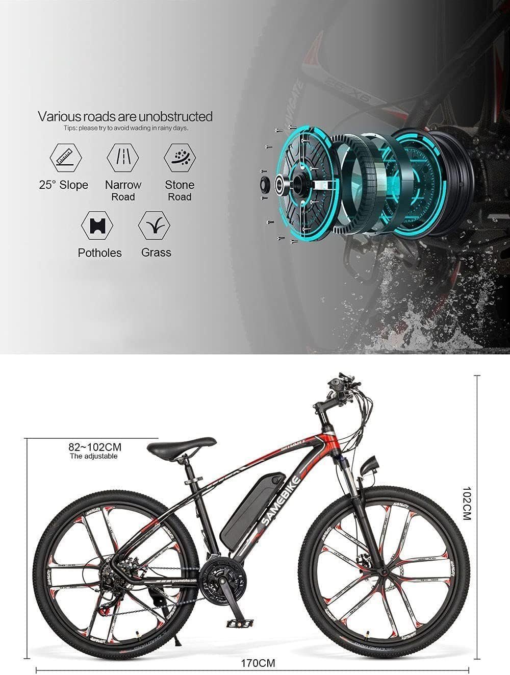 Schwarz Gang, Gotagee E-Bike 27,5 MY275, 7 10,4Ah Zoll (set) 7 8V Gänge E-Bike, Elektrofahrrad