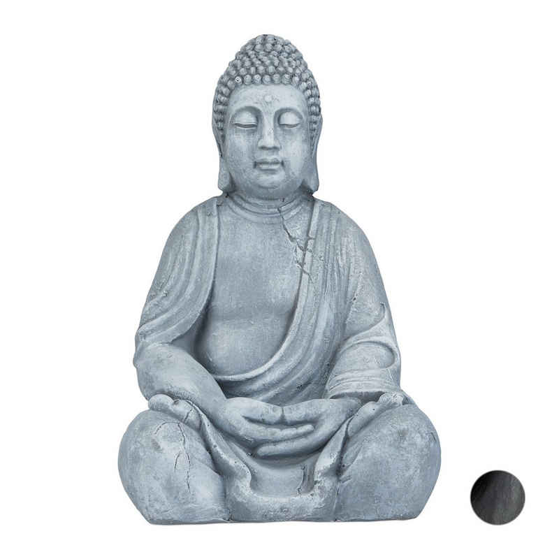 relaxdays Buddhafigur »Buddha Figur 50 cm«, hellgrau