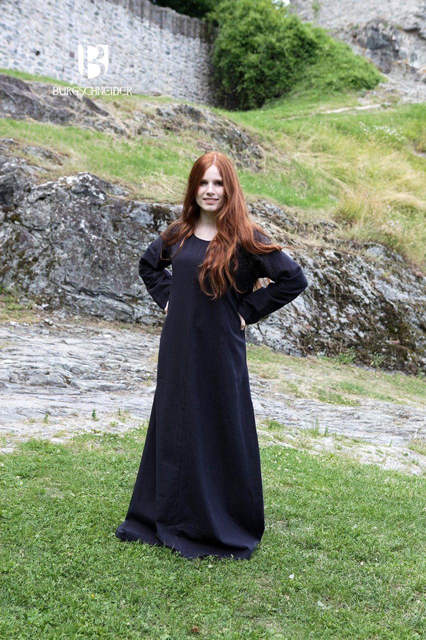 Burgschneider Ritter-Kostüm Mittelalter Kleid Typ Unterkleid Freya Schwarz XL