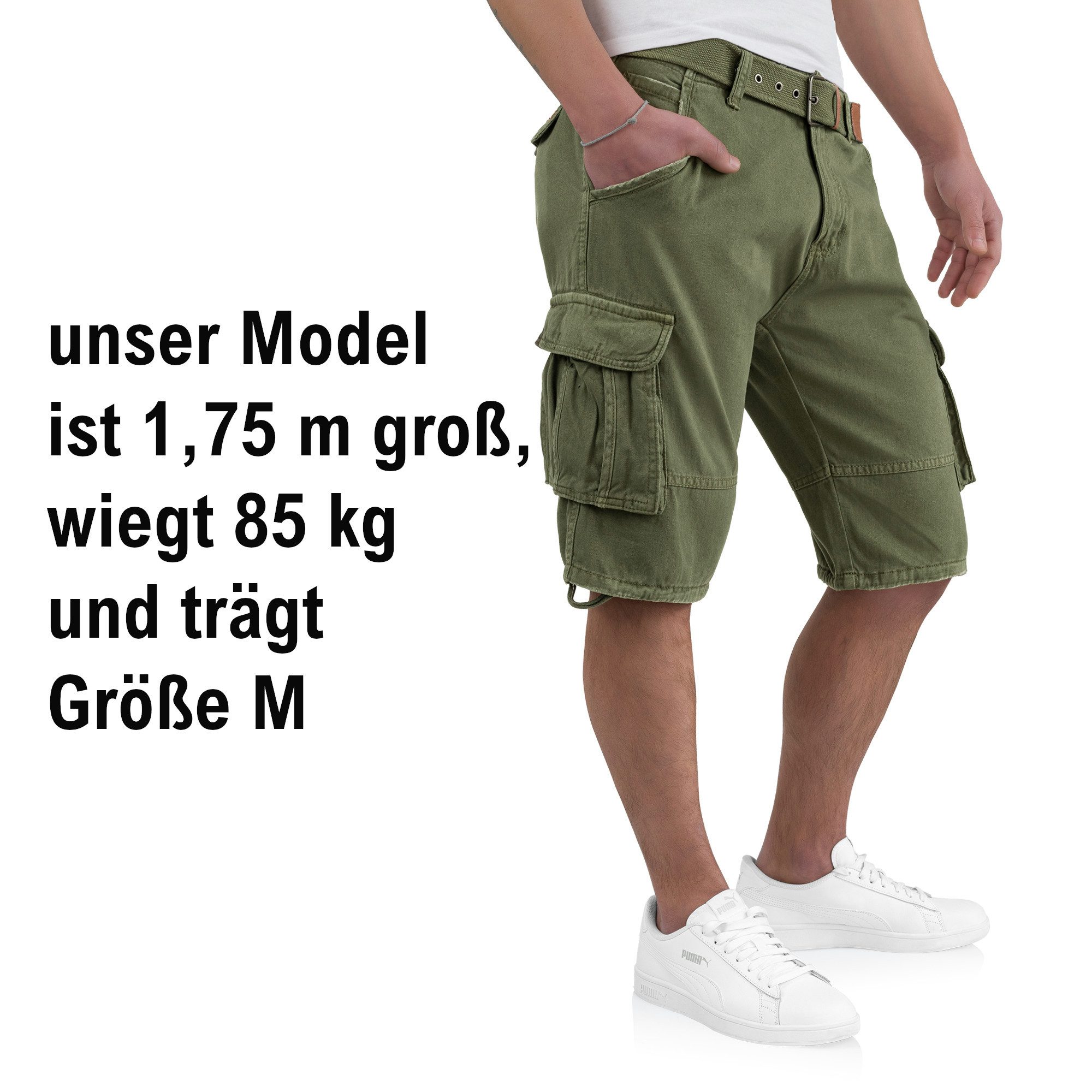 Indicode Cargoshorts Kjeld Herrencargoshorts mit 6 Taschen
