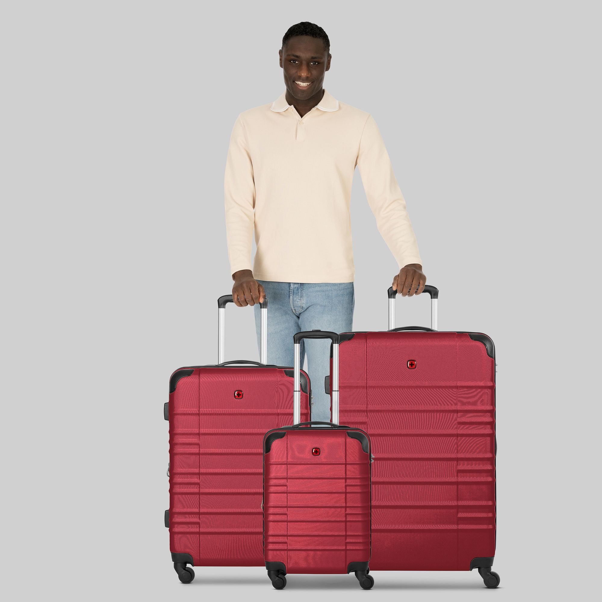 Wenger Trolleyset Amplar Evo, 4 Rollen, (3-teilig, 3 tlg), ABS