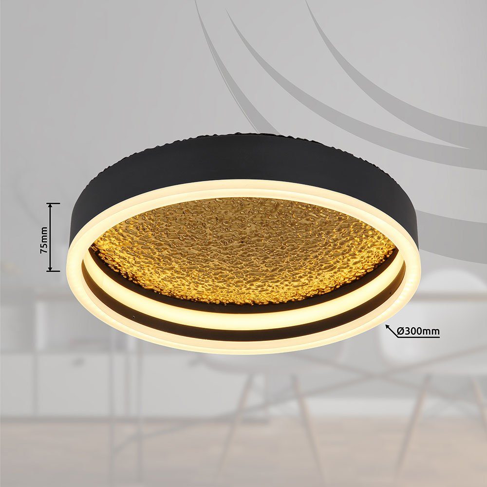 Globo Deckenleuchte Wohnzimmerleuchte D LED LED Lampe Gold Deckenleuchte, Schwarz-matt Metall