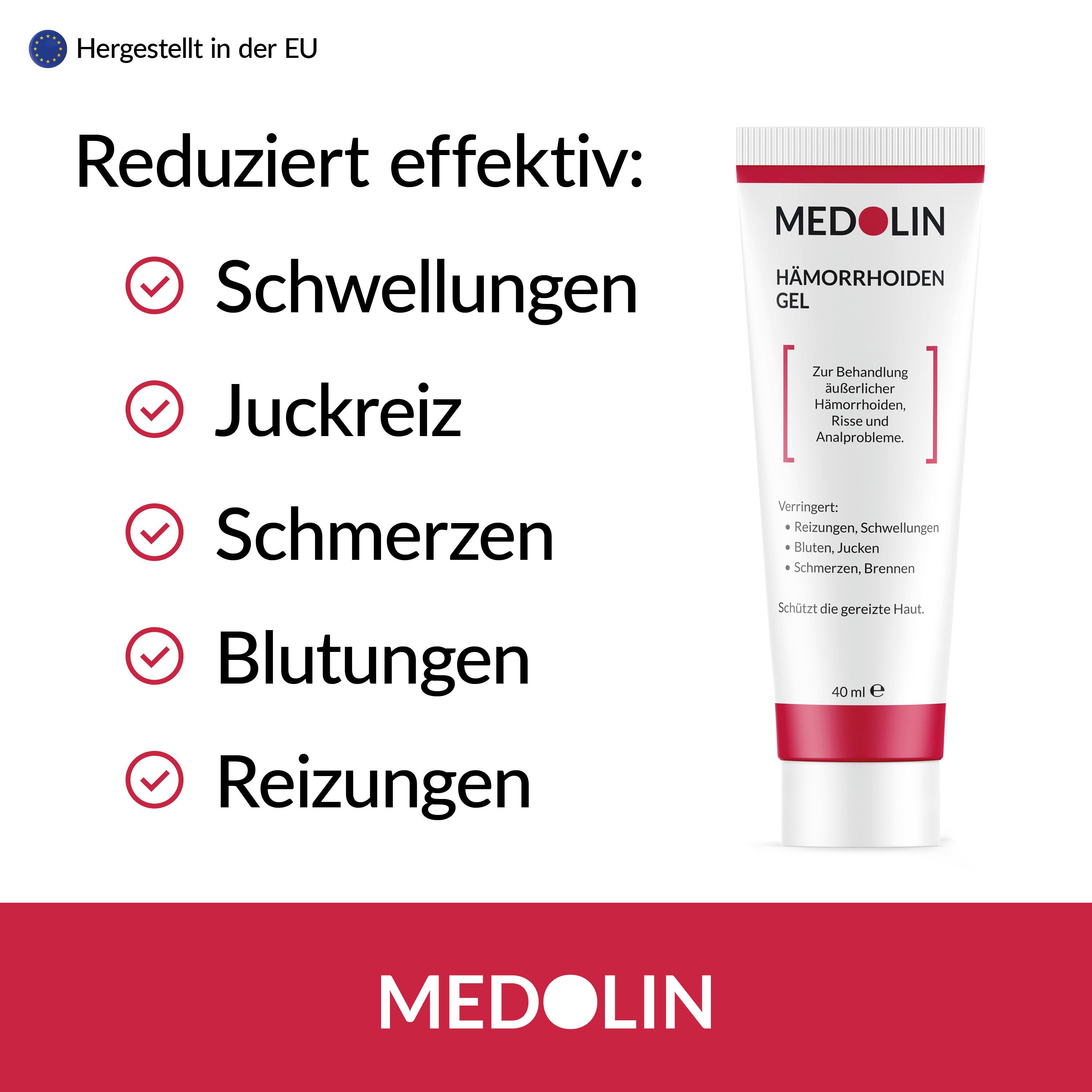 Medolin Intimpflege Hämorrhoiden Gel - Zertifiziertes Medizinprodukt - Hämorrhoiden Salbe, 1-tlg.