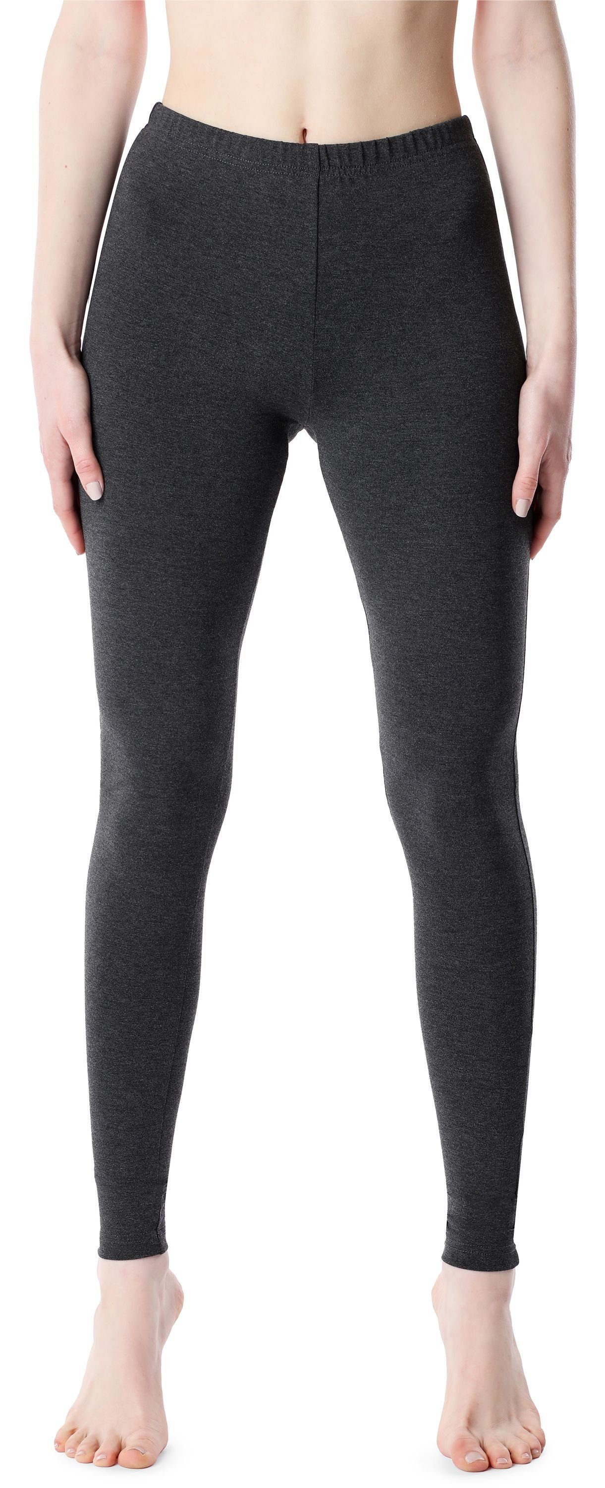 Bellivalini Leggings Damen Lange Leggings aus Viskose BLV50-203 (1-tlg) elastischer Bund Dunkelmelange